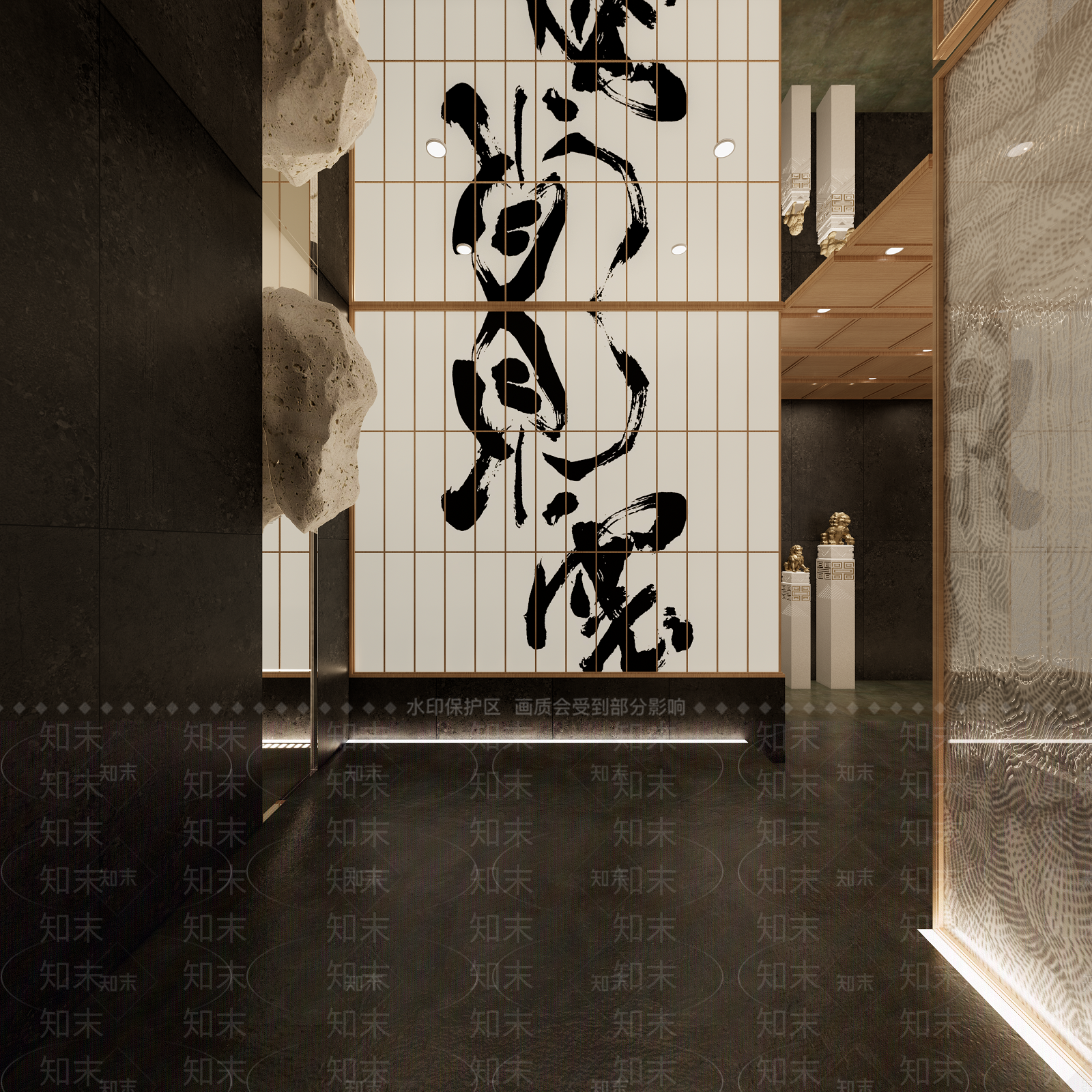 中式会所玄关SU模型下载【ID:1143590900】