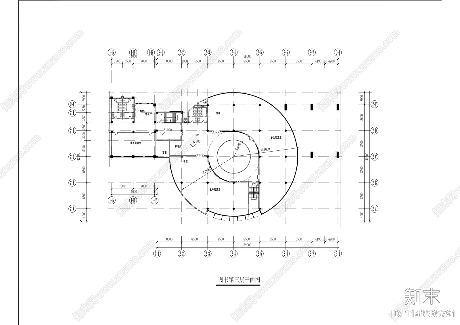 东莞金盛学校建筑cad施工图下载【ID:1143595791】