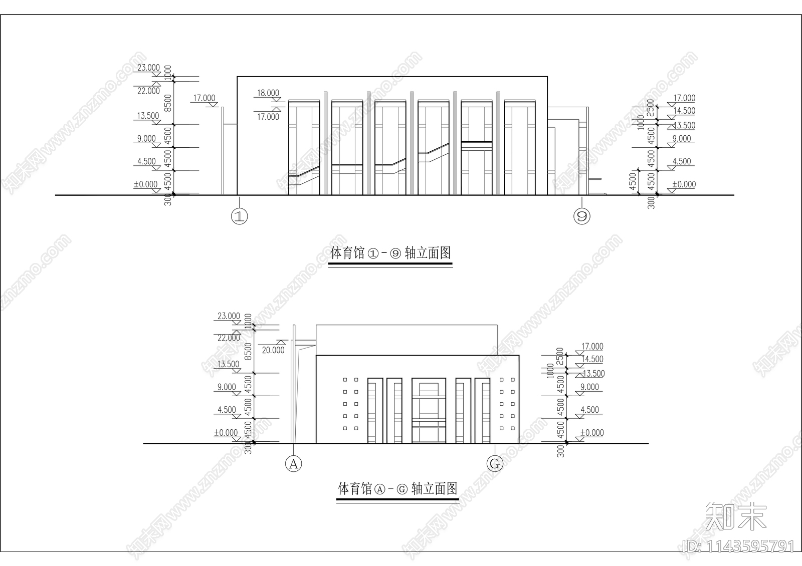 东莞金盛学校建筑cad施工图下载【ID:1143595791】