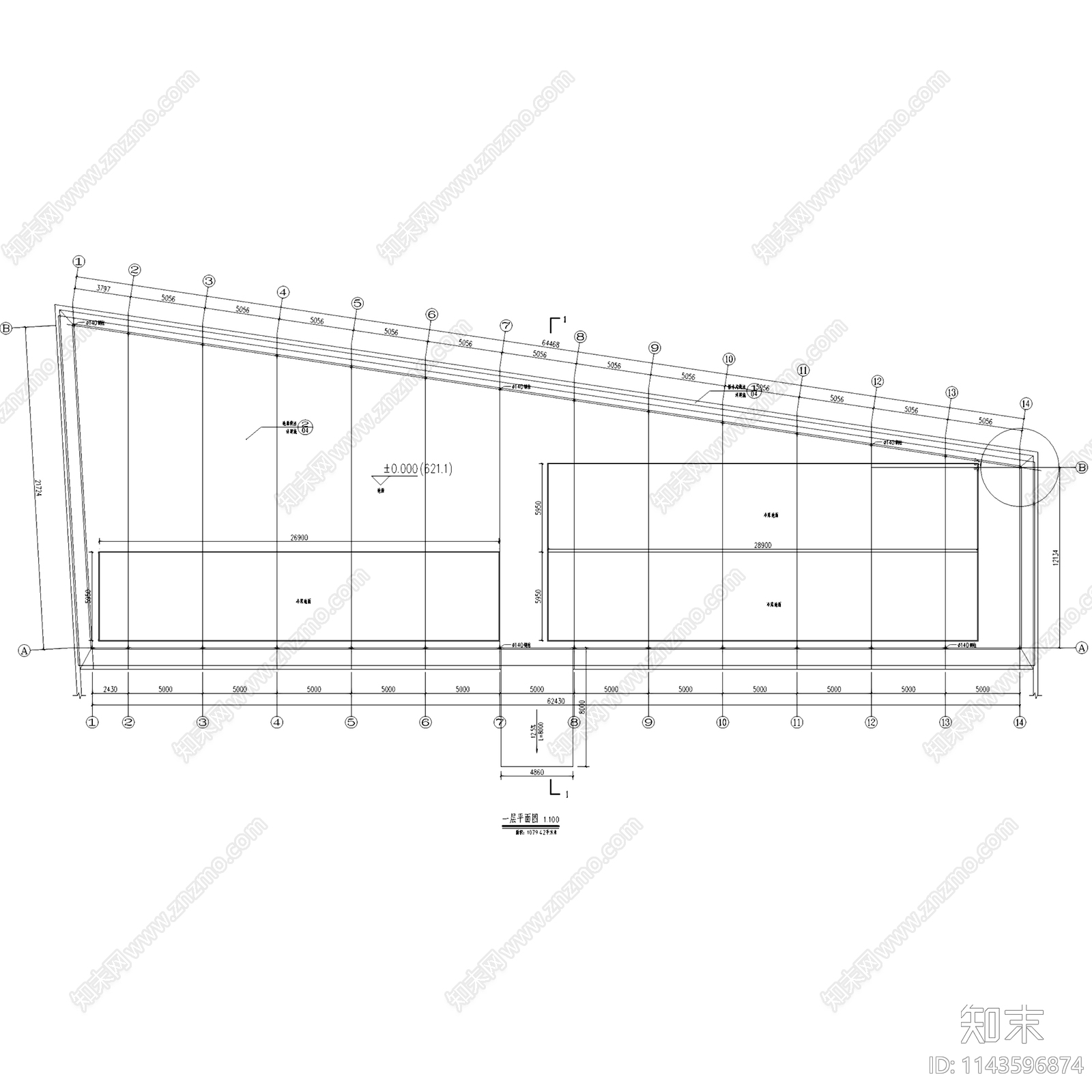 正安县蔬菜产业新洲冷库建筑cad施工图下载【ID:1143596874】
