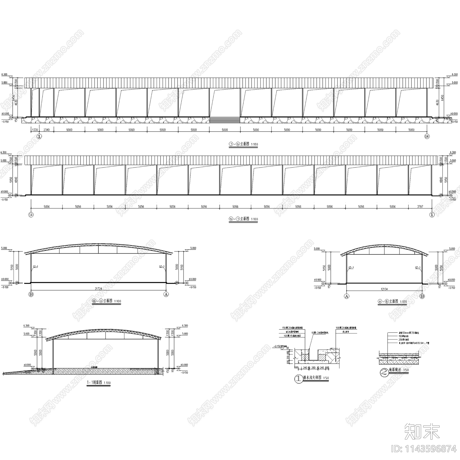 正安县蔬菜产业新洲冷库建筑cad施工图下载【ID:1143596874】
