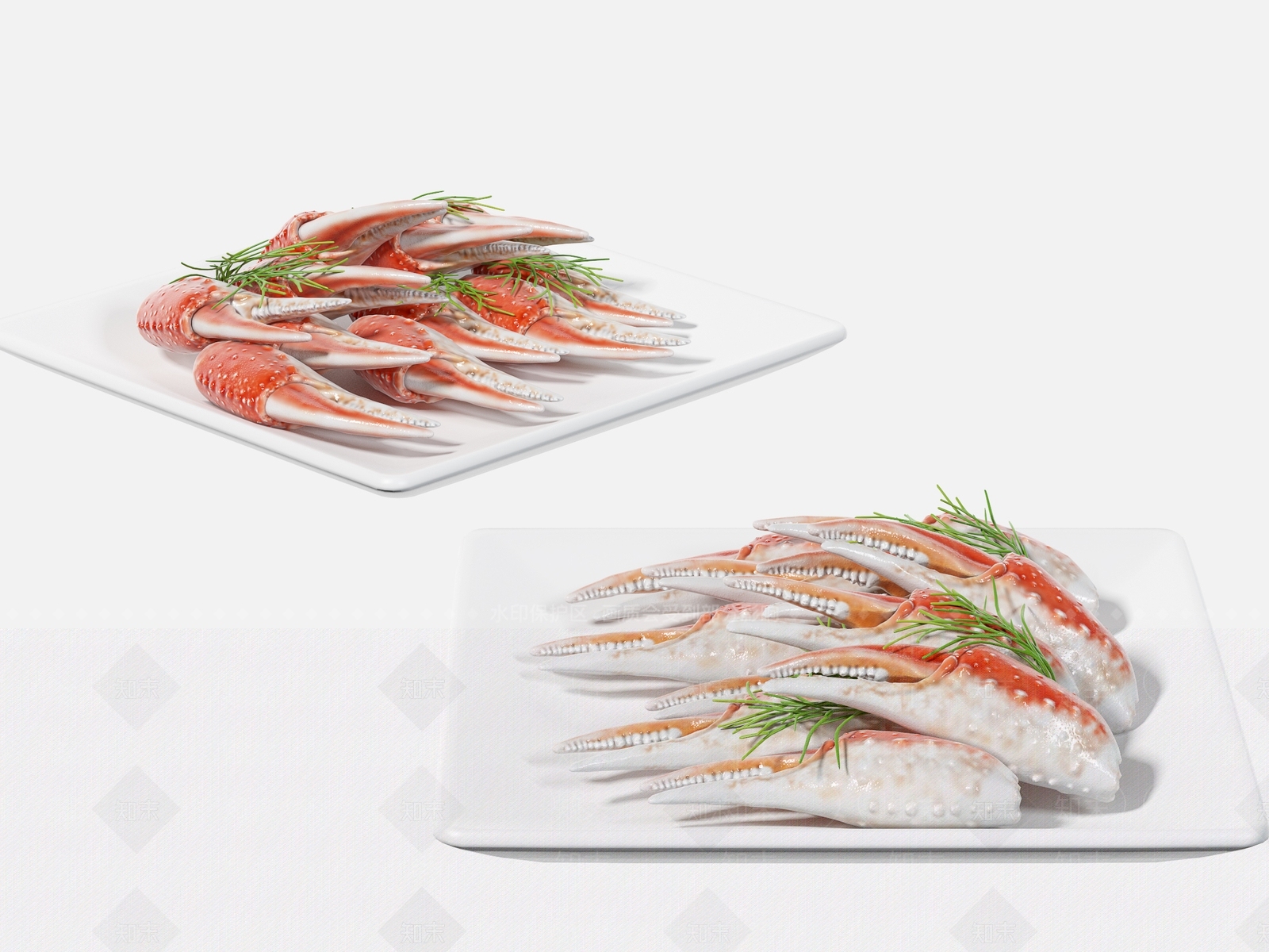 现代生鲜海鲜蟹钳螃蟹3D模型下载【ID:1143601511】