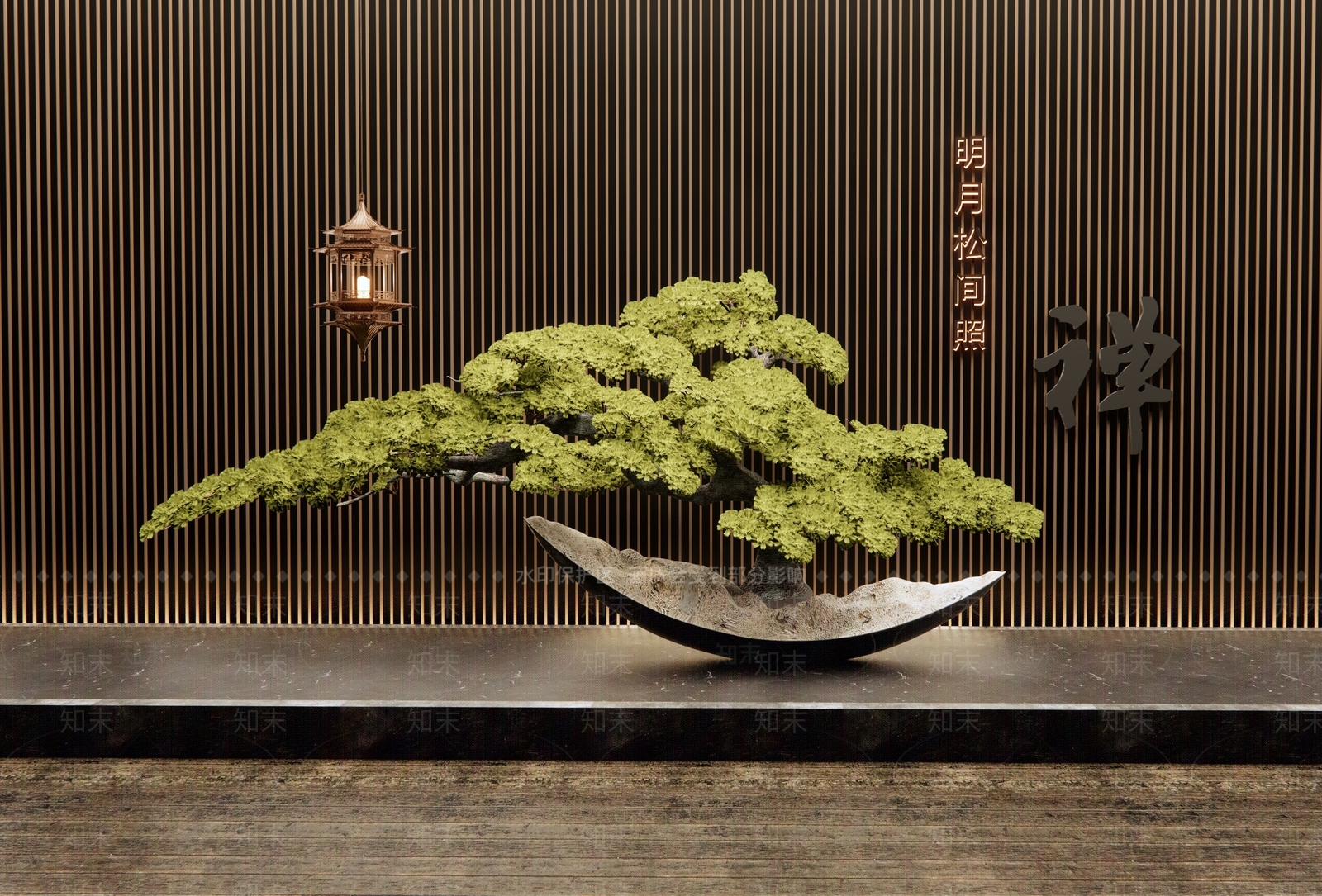 松树盆景SU模型下载【ID:1143603895】