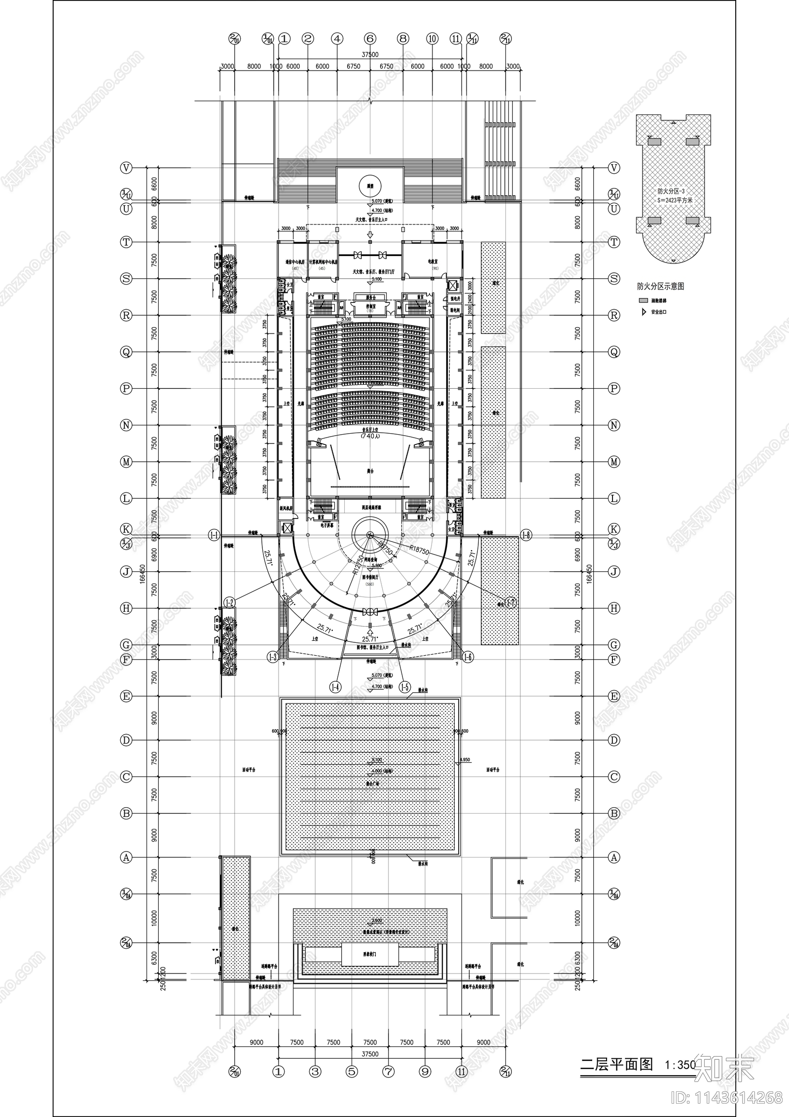 杭州高中教学楼建筑cad施工图下载【ID:1143614268】