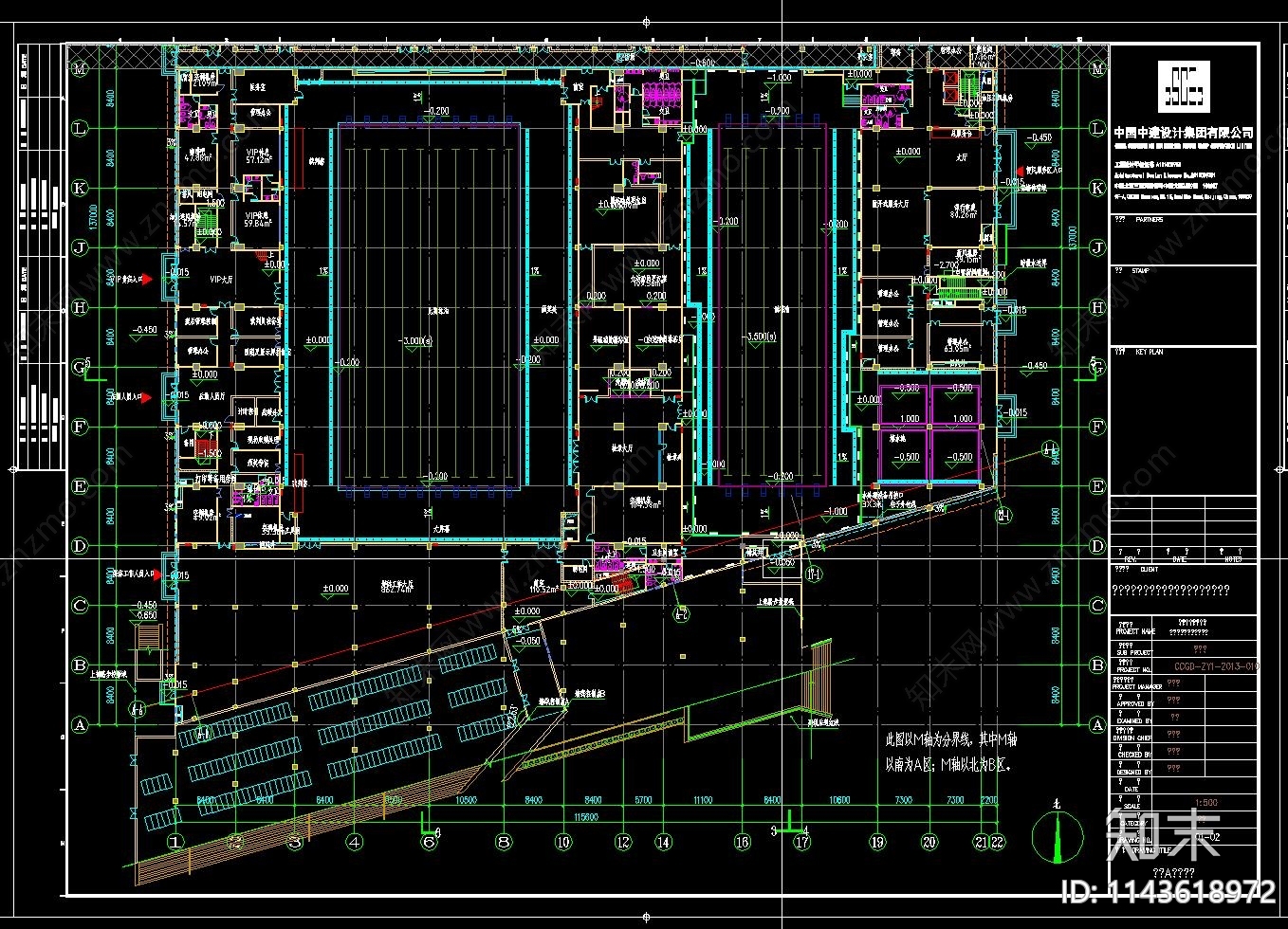 赣州游泳馆建筑cad施工图下载【ID:1143618972】
