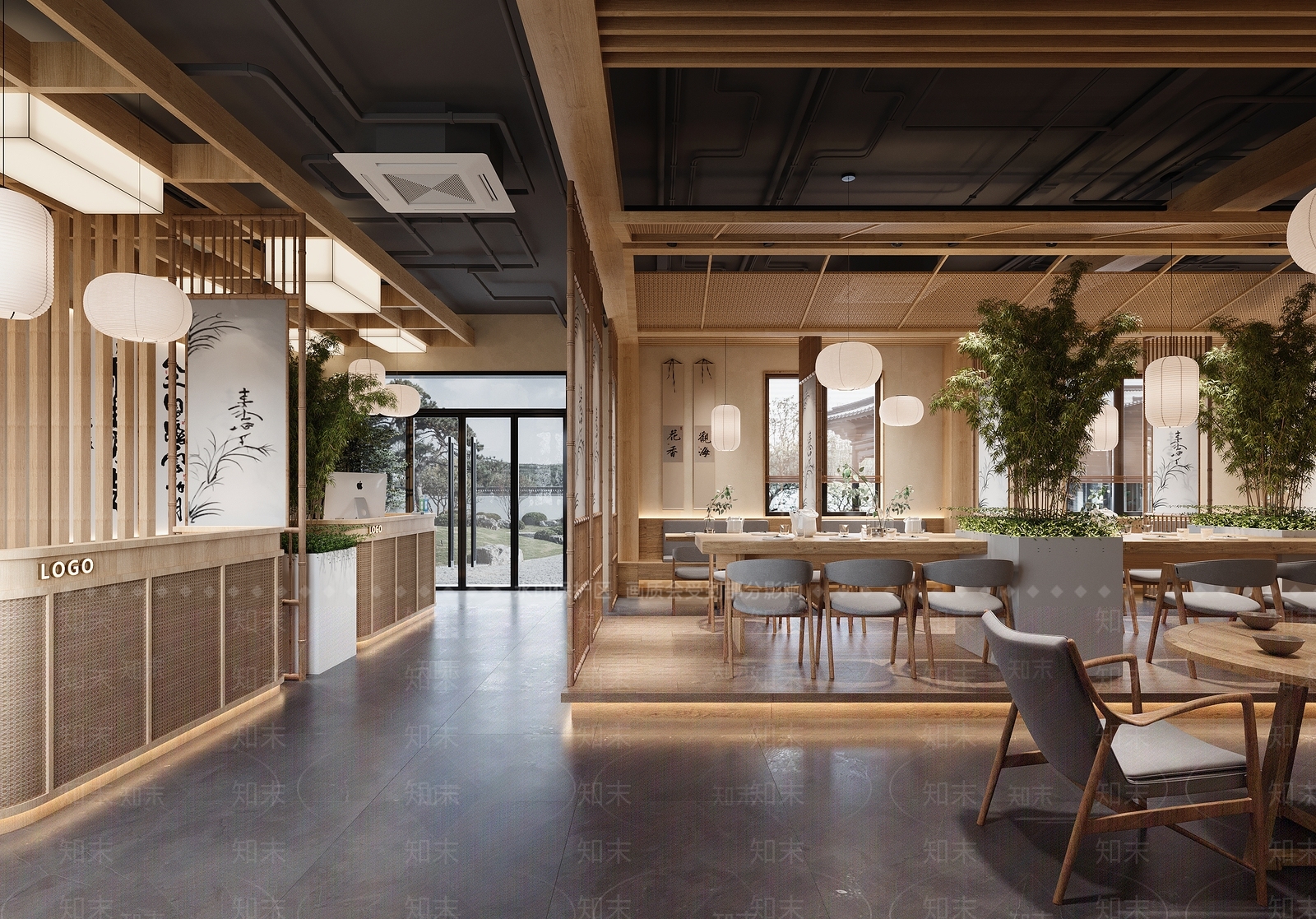 现代中餐厅3D模型下载【ID:1213993203】