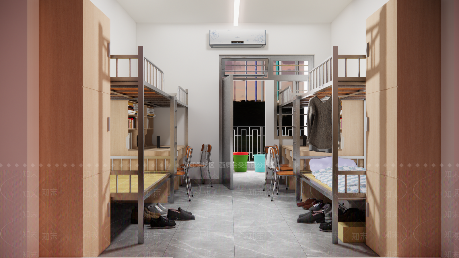 现代大中小学学生宿舍SU模型下载【ID:1143628173】