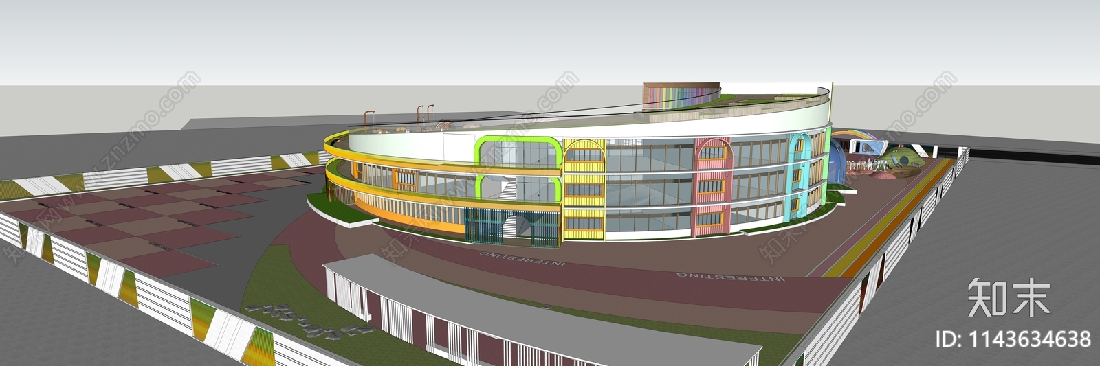 现代异形幼儿园SU模型下载【ID:1143634638】