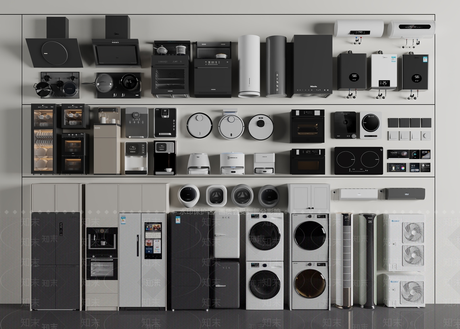 家用电器组合3D模型下载【ID:1143637474】