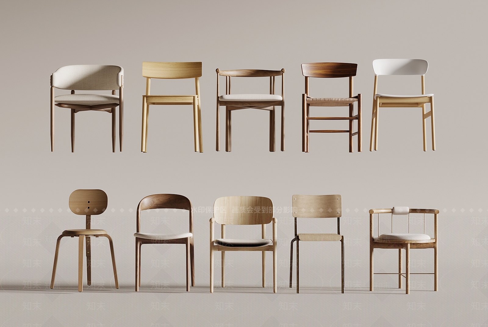 法式奶油风衣帽间3D模型下载【ID:1143645566】