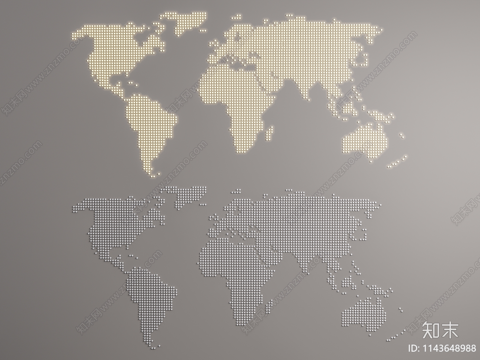 现代世界地图波点挂件SU模型下载【ID:1143648988】