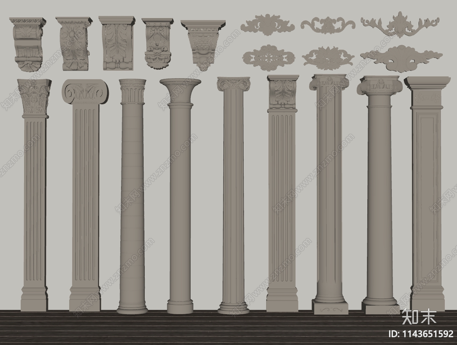 欧式罗马柱SU模型下载【ID:1143651592】