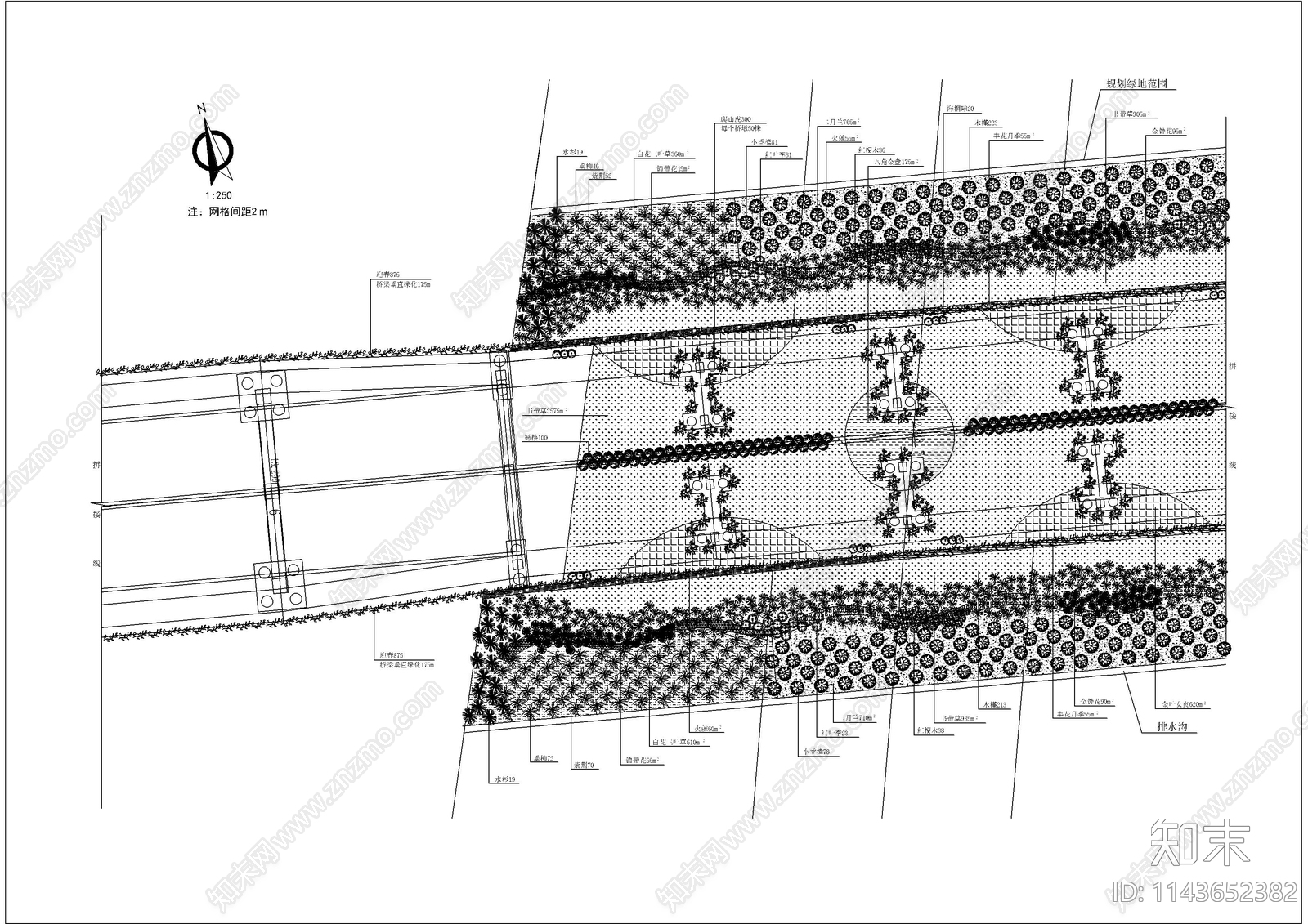 典型道路绿化cad施工图下载【ID:1143652382】