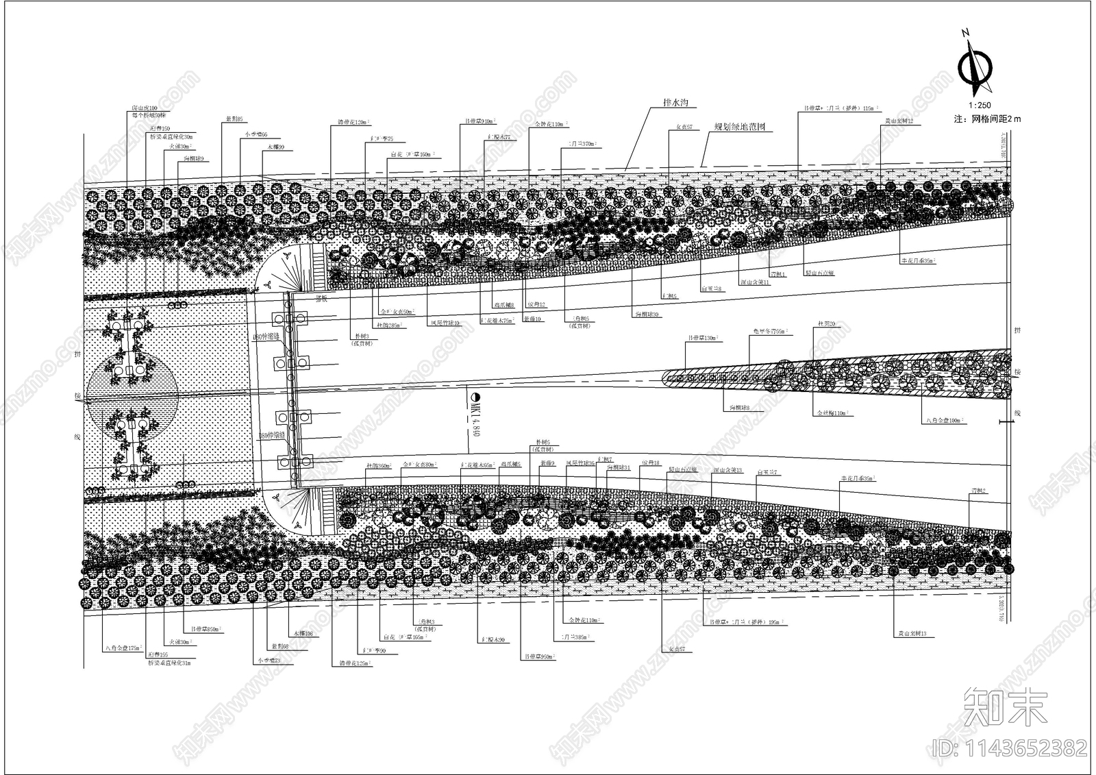 典型道路绿化cad施工图下载【ID:1143652382】