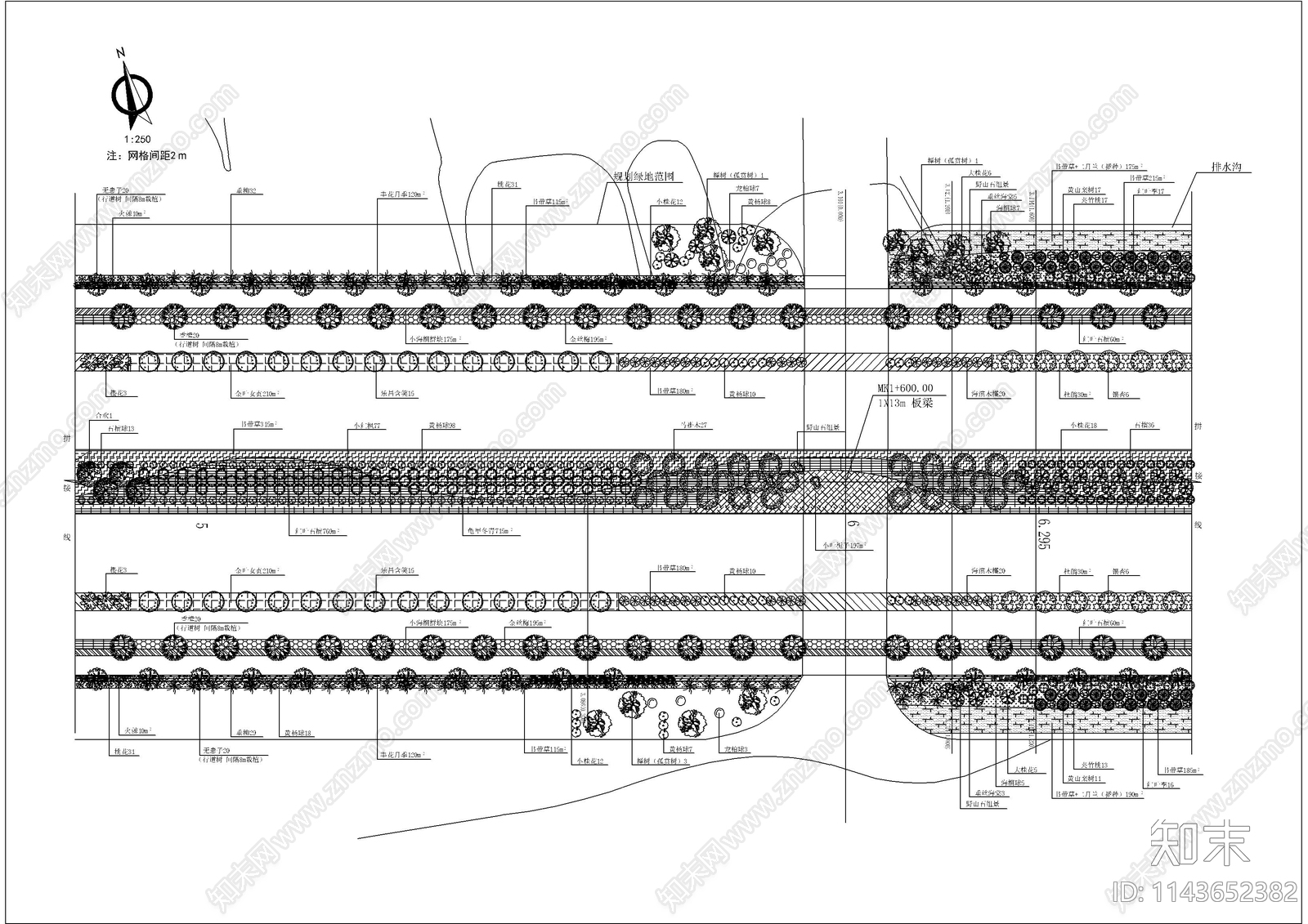 典型道路绿化cad施工图下载【ID:1143652382】