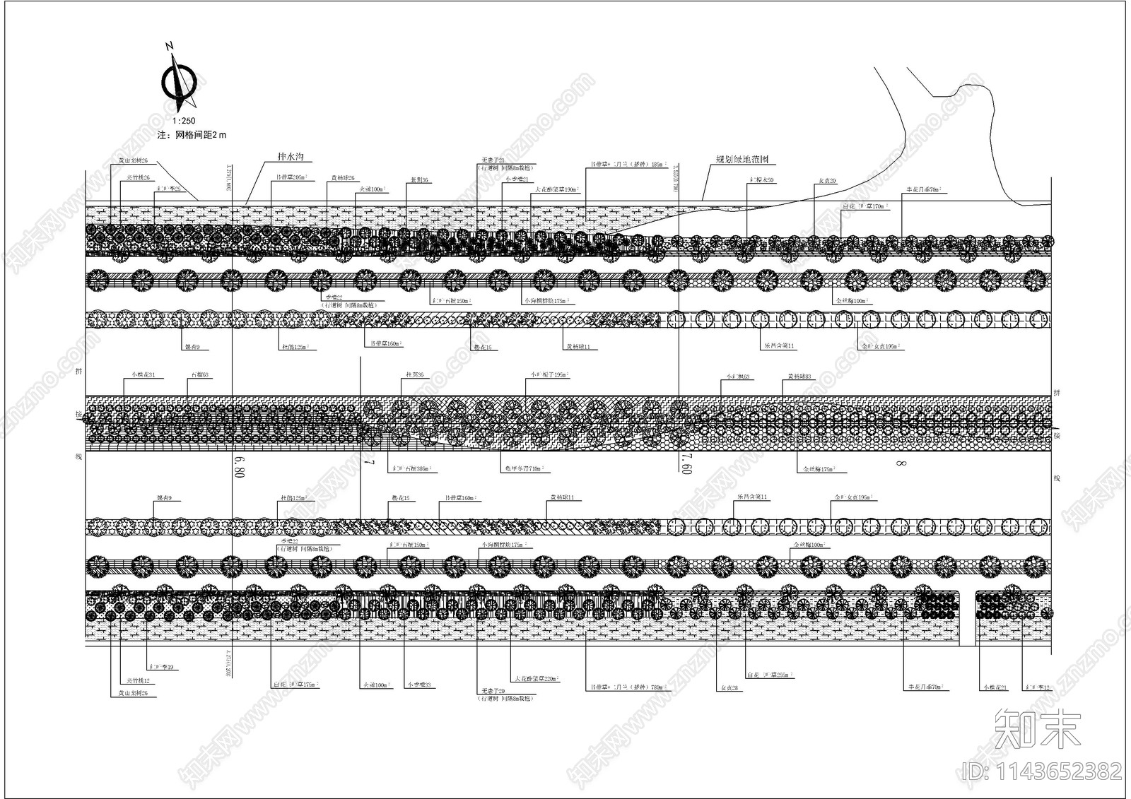 典型道路绿化cad施工图下载【ID:1143652382】