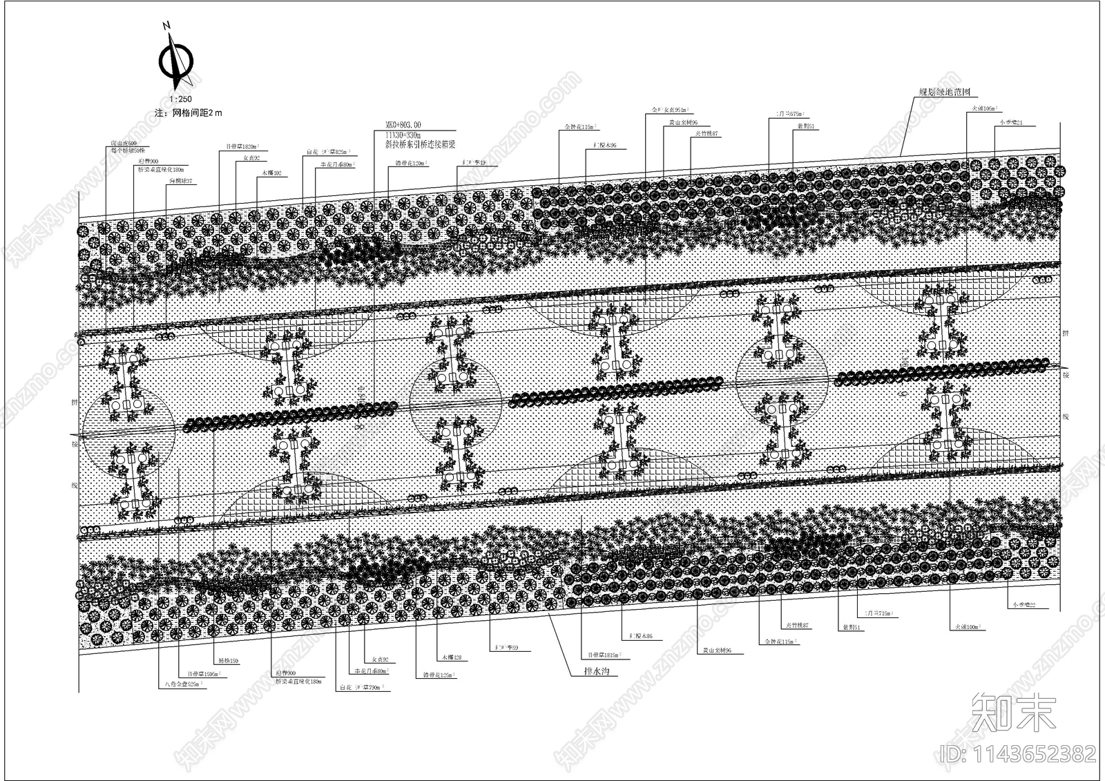 典型道路绿化cad施工图下载【ID:1143652382】