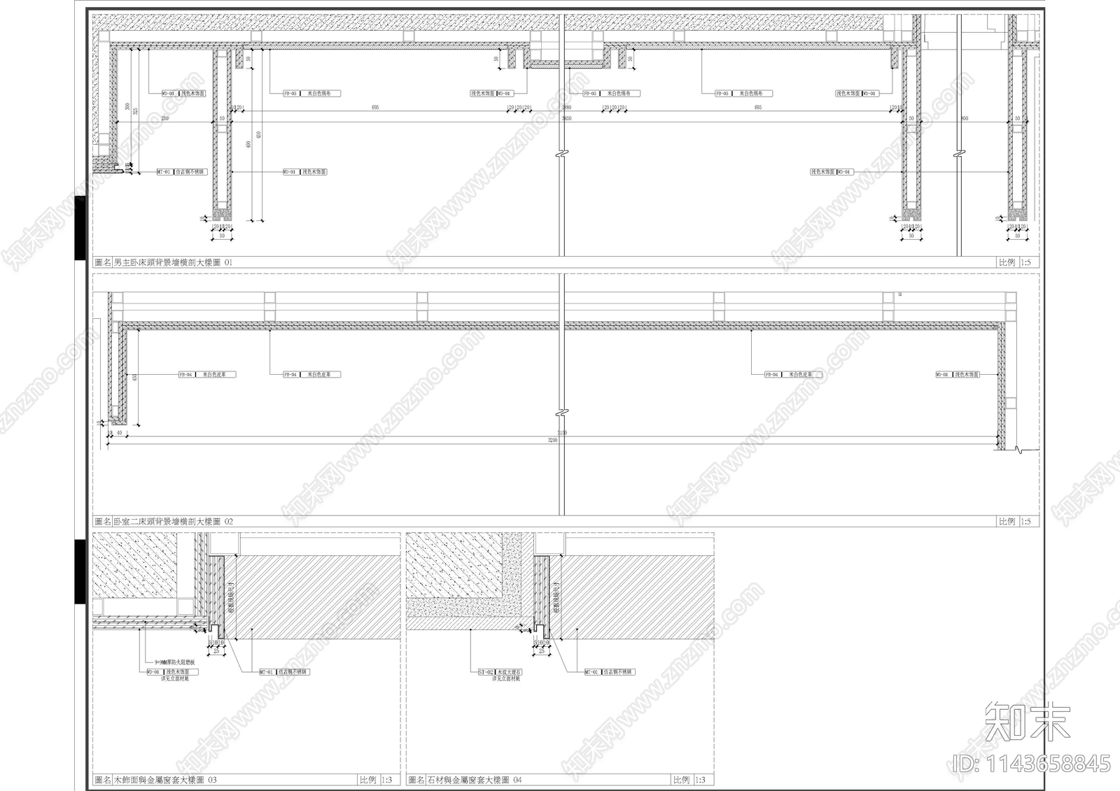 西安大平层460㎡样板间室内cad施工图下载【ID:1143658845】