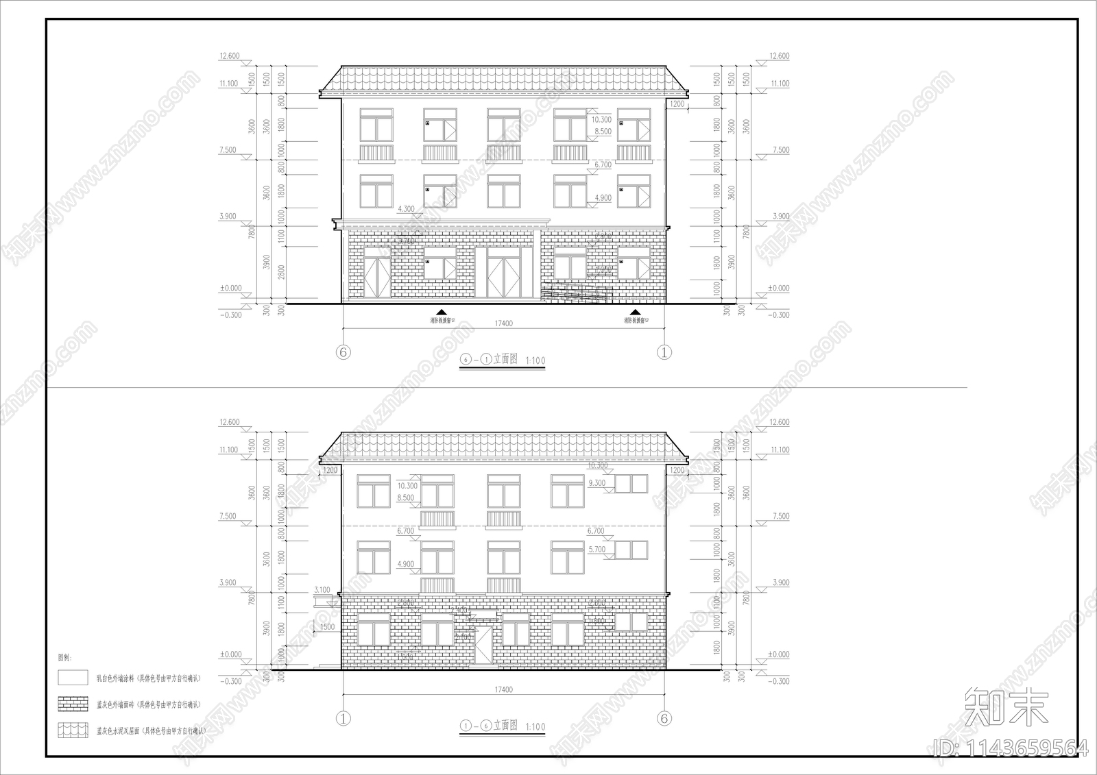 某产业园综合楼建筑cad施工图下载【ID:1143659564】