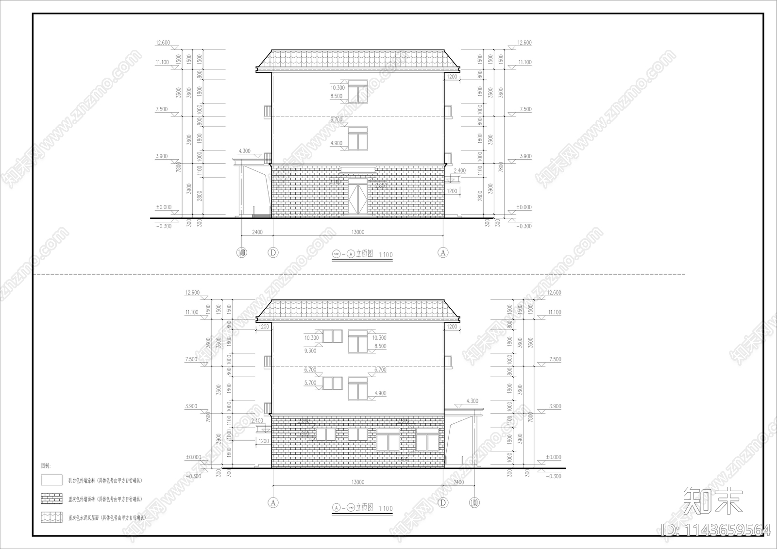 某产业园综合楼建筑cad施工图下载【ID:1143659564】