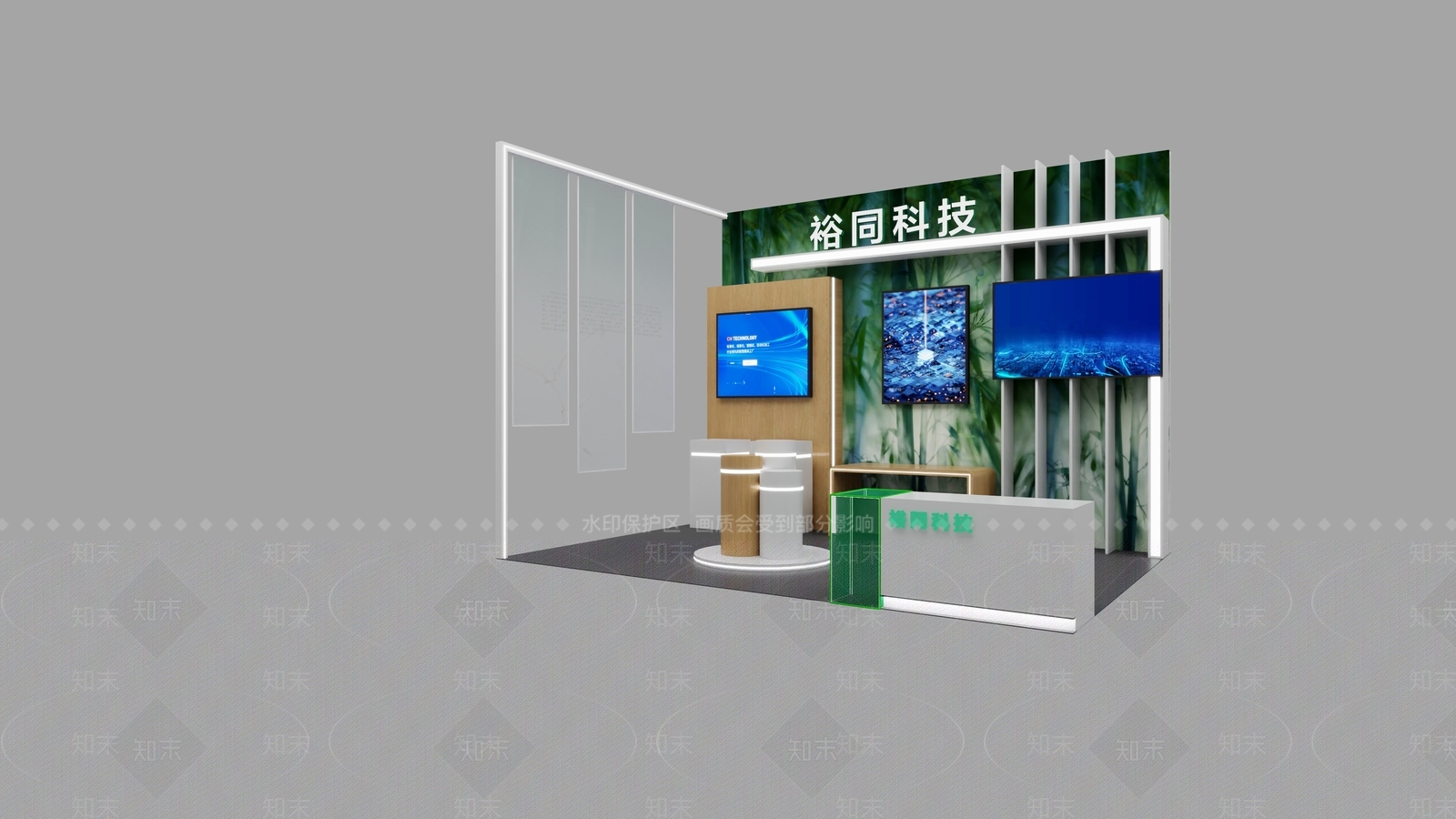 现代企业展位特装展位企业展台特装展台3D模型下载【ID:1143662989】