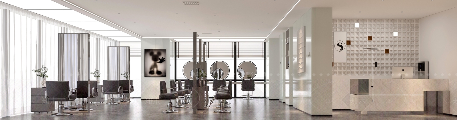 现代美发店3D模型下载【ID:1143664637】