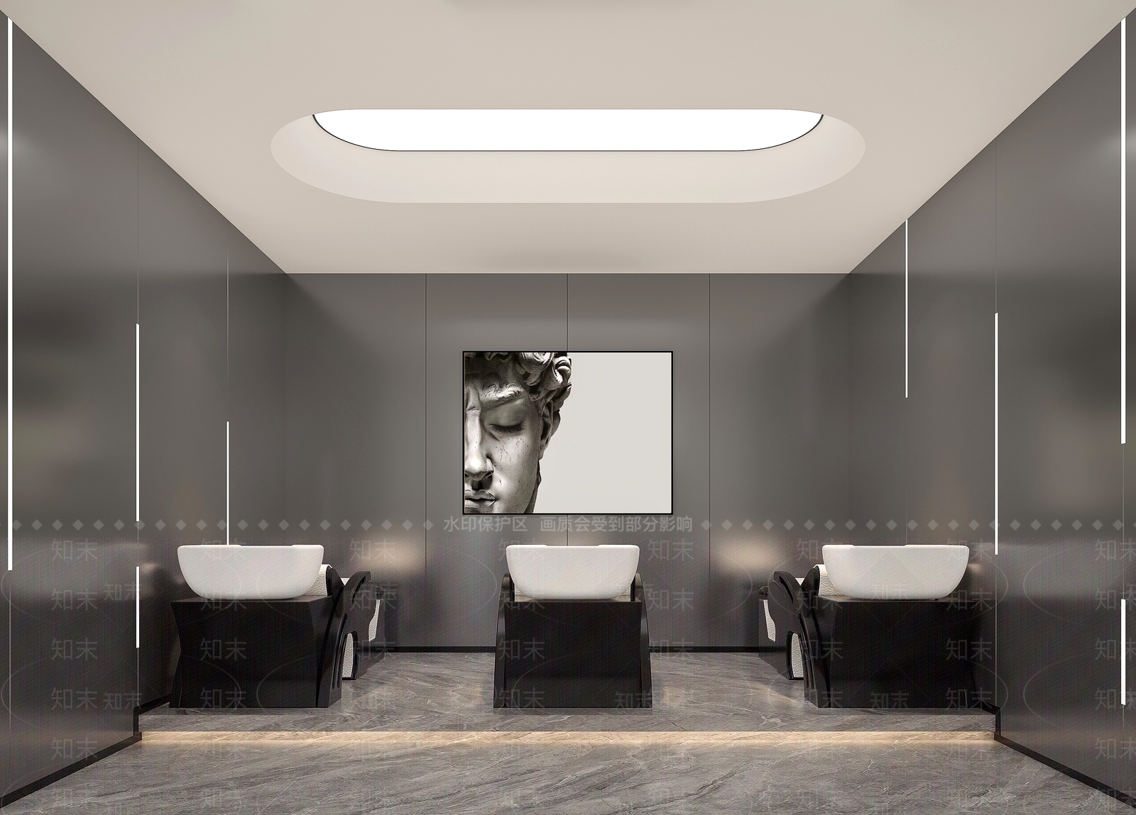 美发店洗头区3D模型下载【ID:1143664714】
