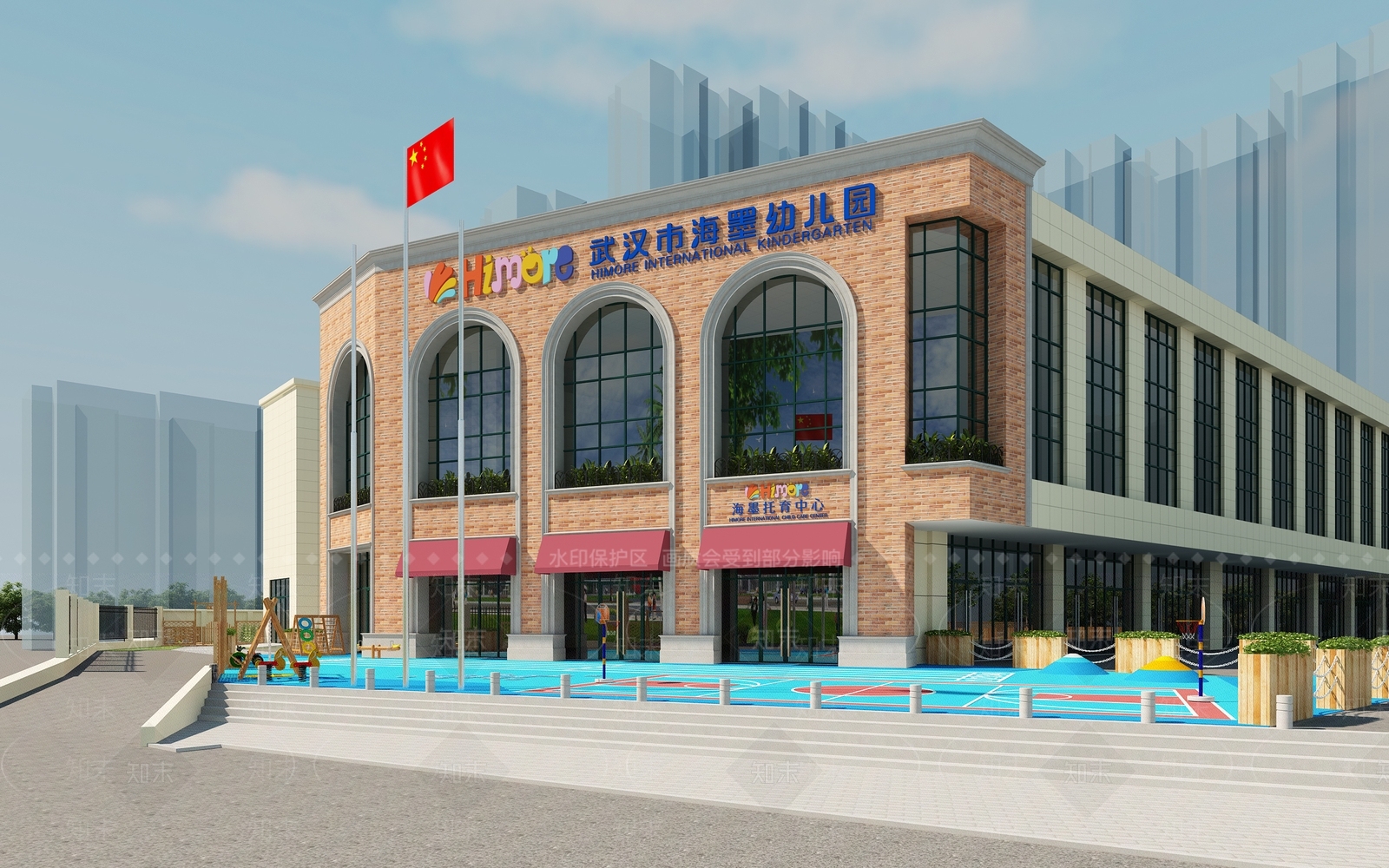 学校外观3D模型下载【ID:1143669050】