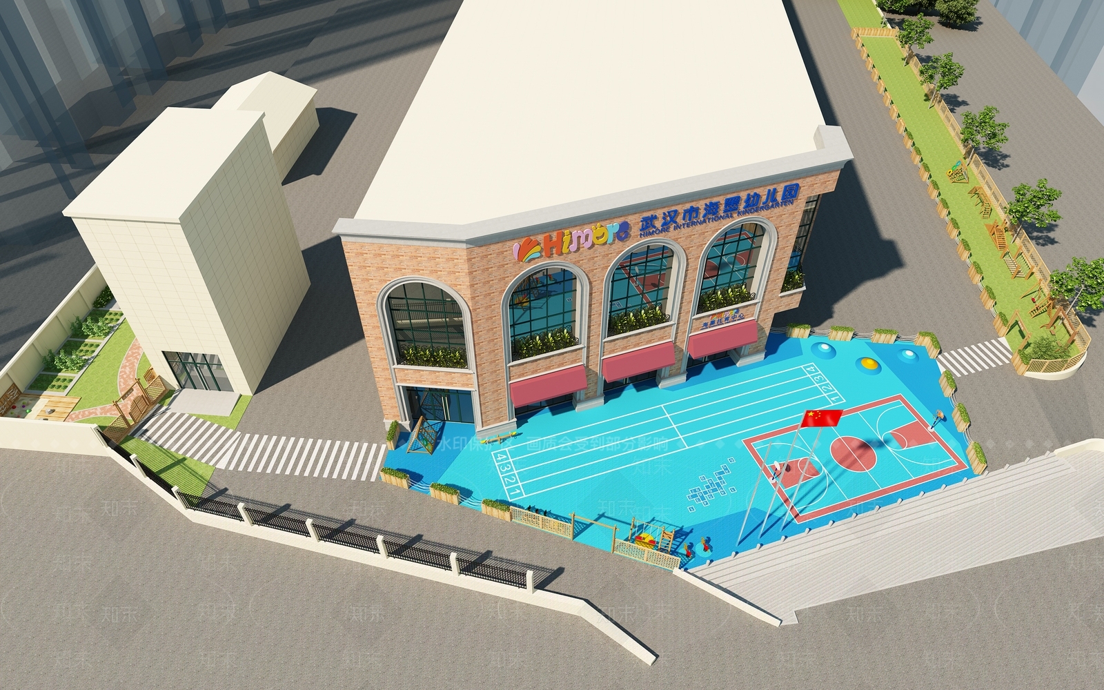 学校外观3D模型下载【ID:1143669050】