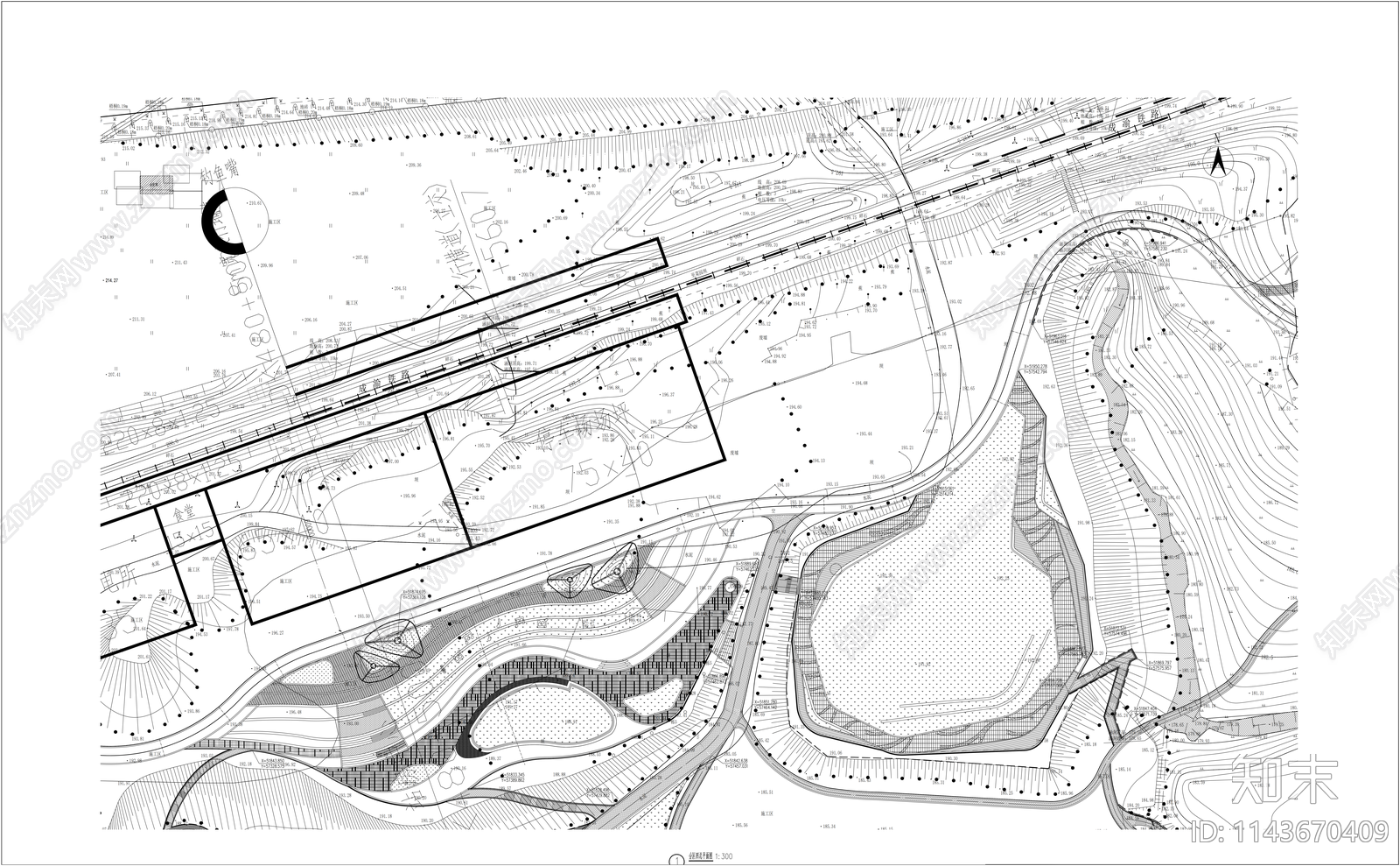 山地休闲公园cad施工图下载【ID:1143670409】