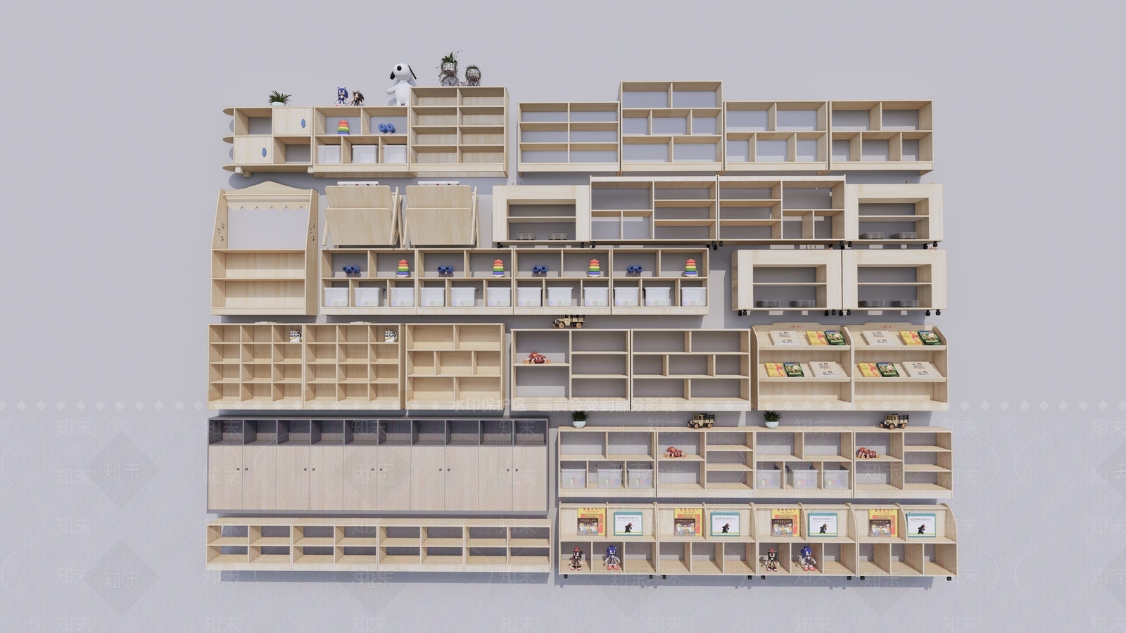 现代儿童书架SU模型下载【ID:1143669677】