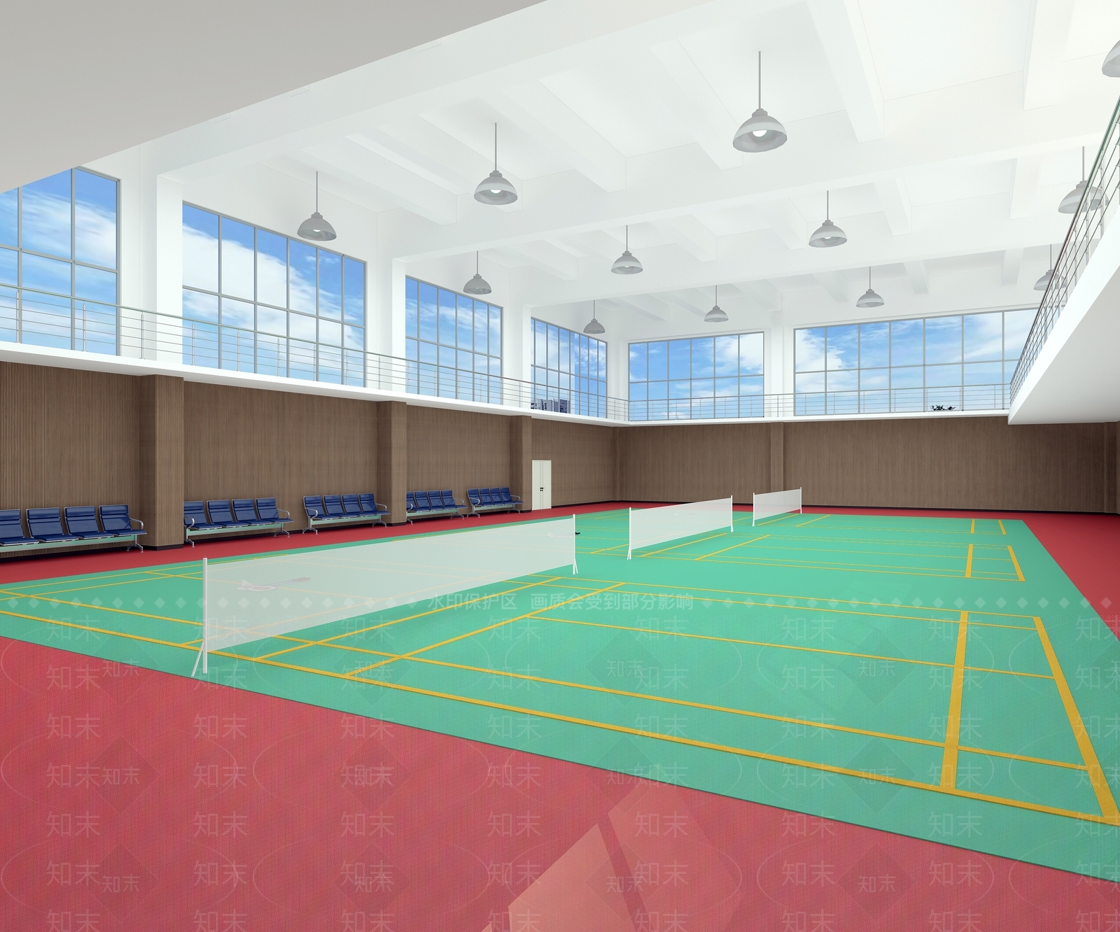 现代羽毛球馆3D模型下载【ID:1143671222】