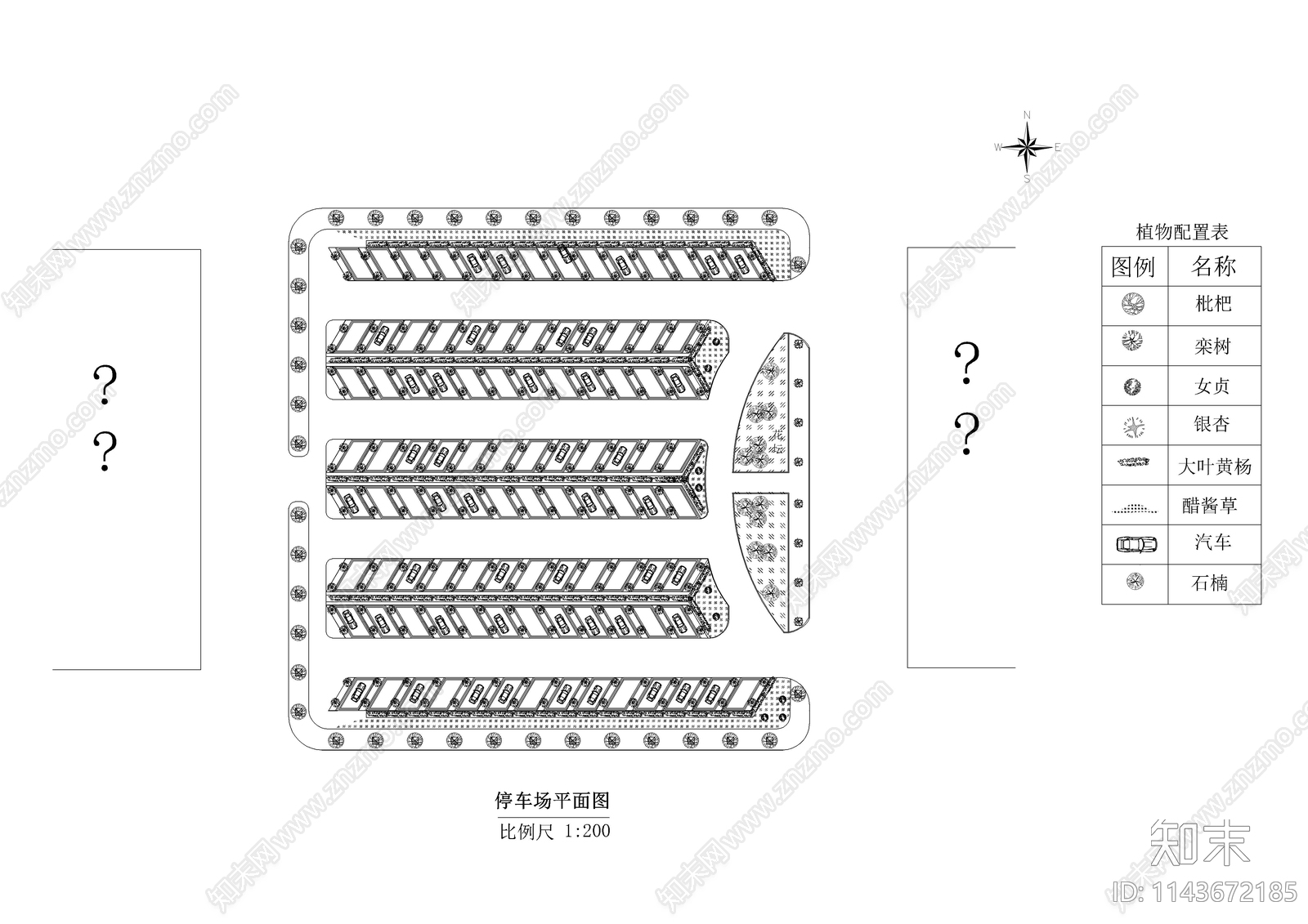 停车场平面布置图cad施工图下载【ID:1143672185】