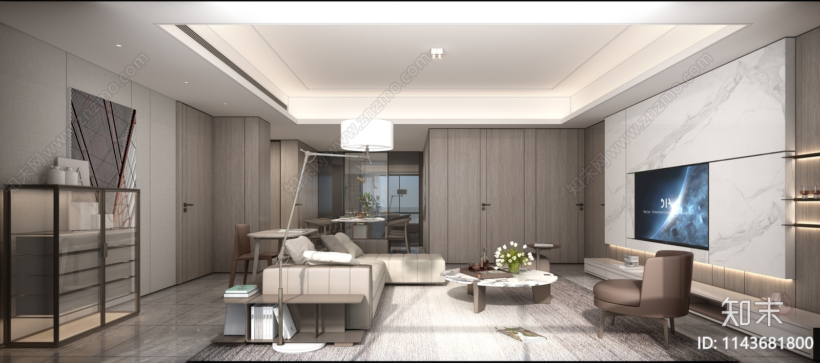 丹健设计西安140m²平层样板间室内施工图下载【ID:1143681800】