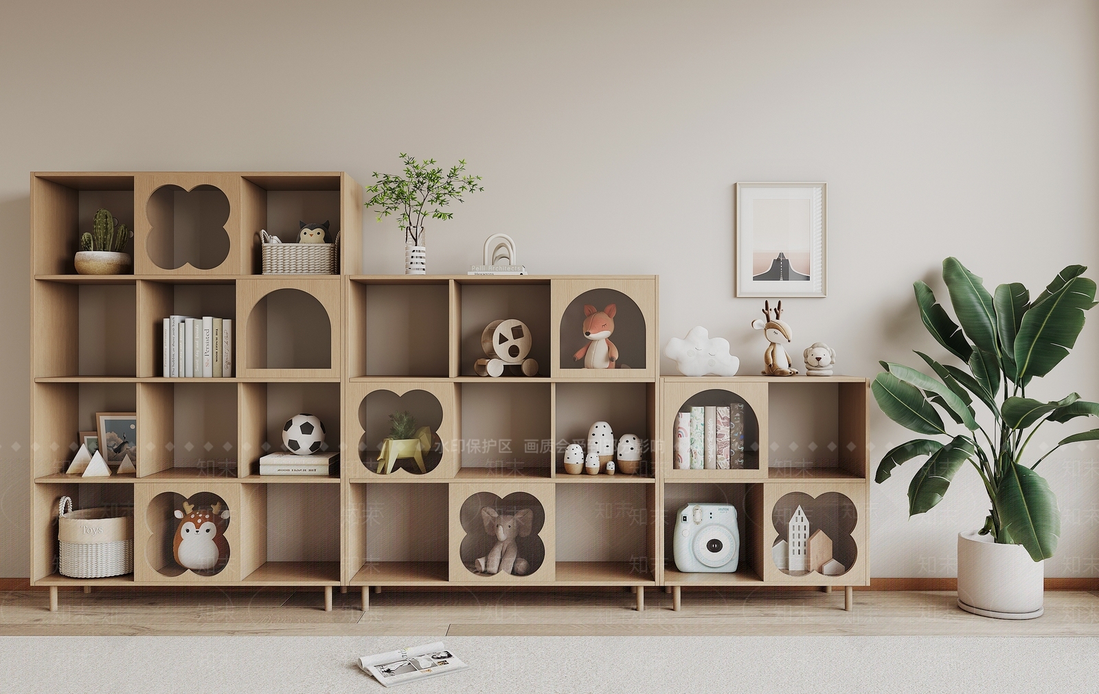 现代儿童书柜SU模型下载【ID:1143682836】