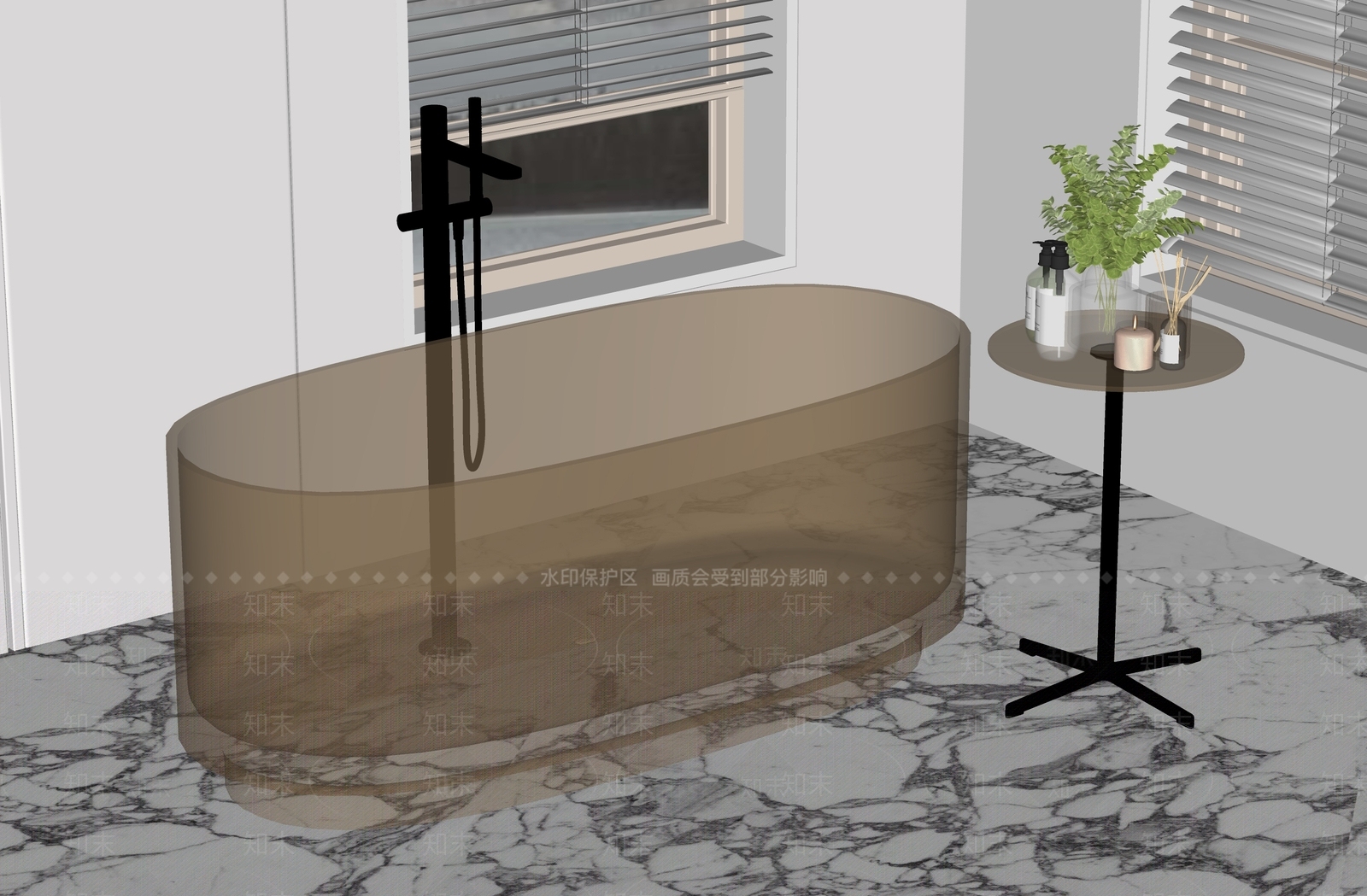 浴缸SU模型下载【ID:1143683751】