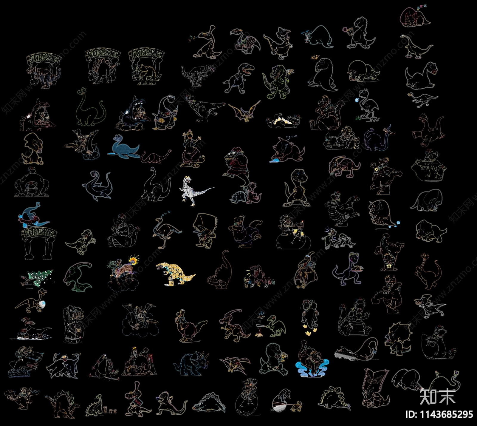 小恐龙图案施工图下载【ID:1143685295】