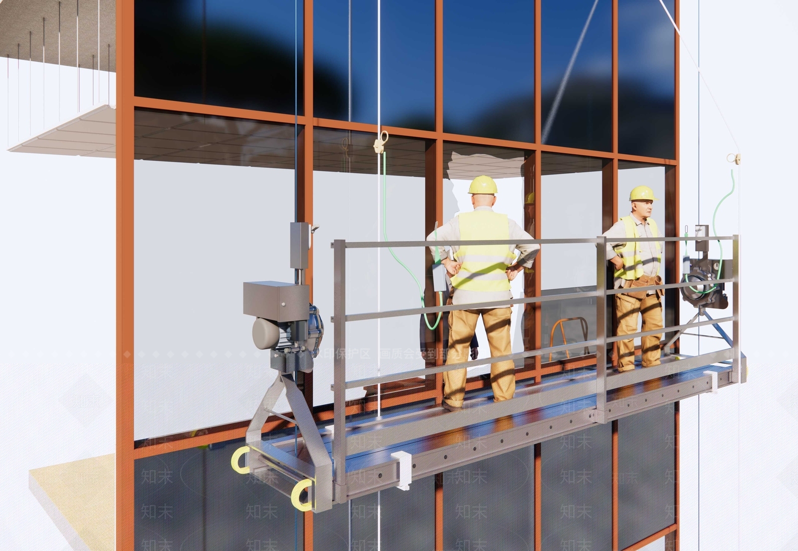 外墙吊篮SU模型下载【ID:1143736068】