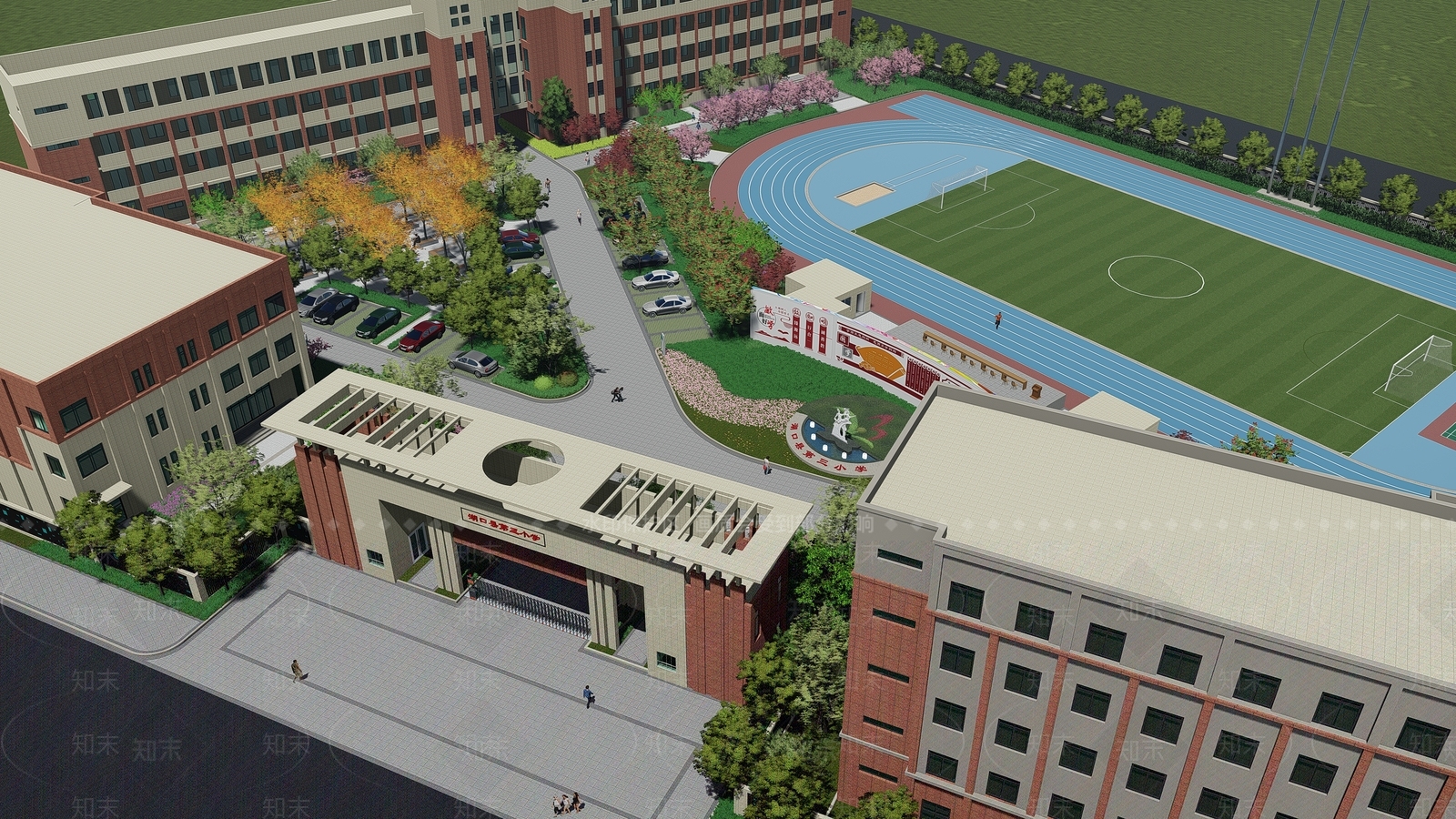 现代湖口县第三小学SU模型下载【ID:1143687956】