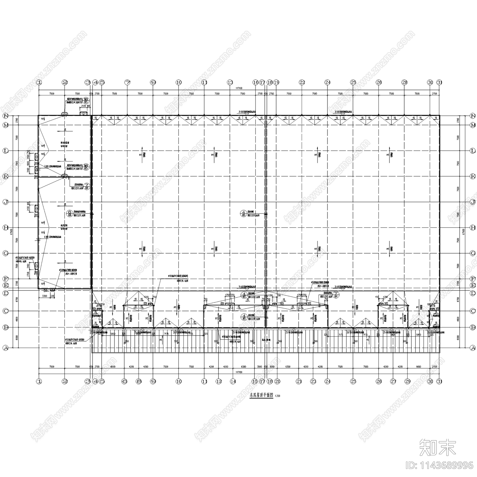 重庆四行源物流食品冷链加工冻库建筑cad施工图下载【ID:1143689996】