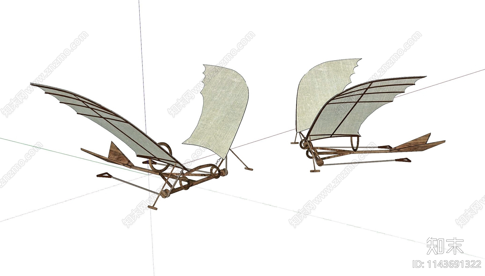 古代简易飞行器SU模型下载【ID:1143691322】