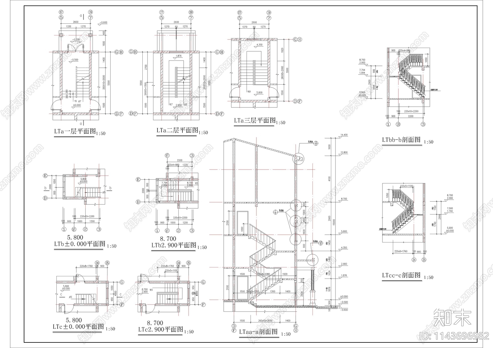 某小区住宅楼建筑cad施工图下载【ID:1143696982】