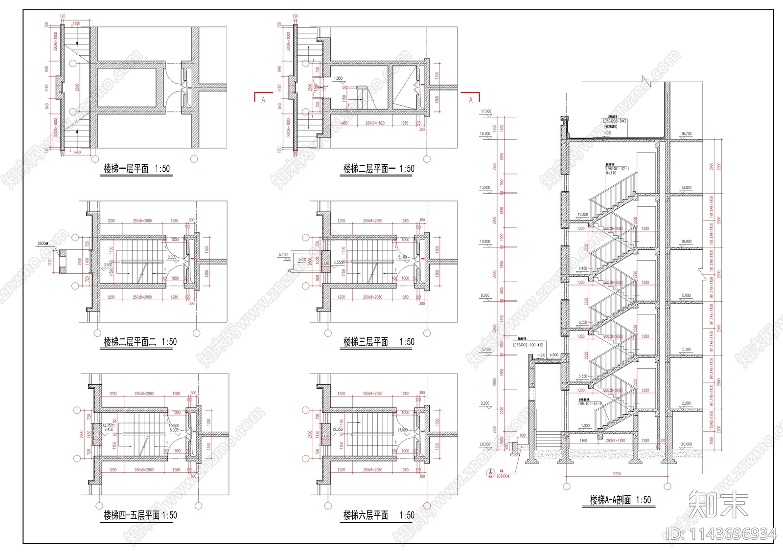 小区住宅楼建筑cad施工图下载【ID:1143696934】