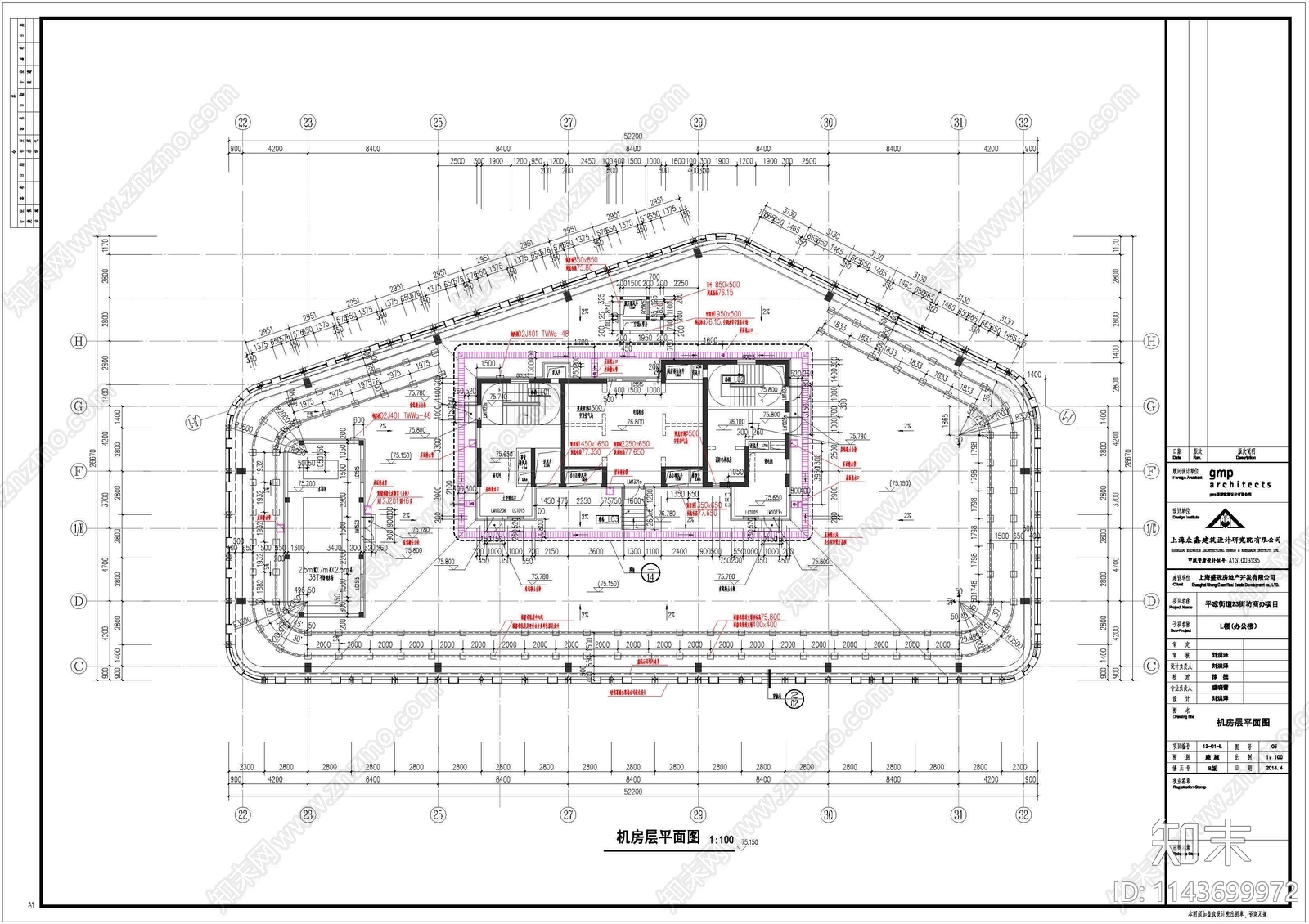 燕舞东方广场办公楼建筑cad施工图下载【ID:1143699972】