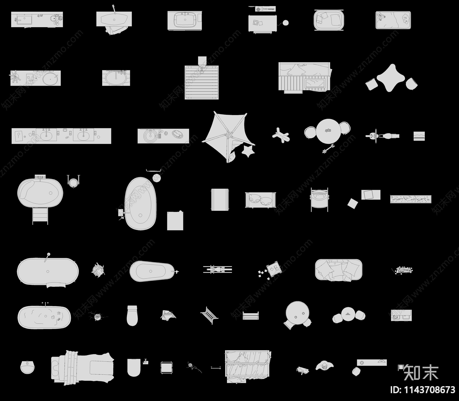 马桶浴缸洗手台卫浴设施施工图下载【ID:1143708673】
