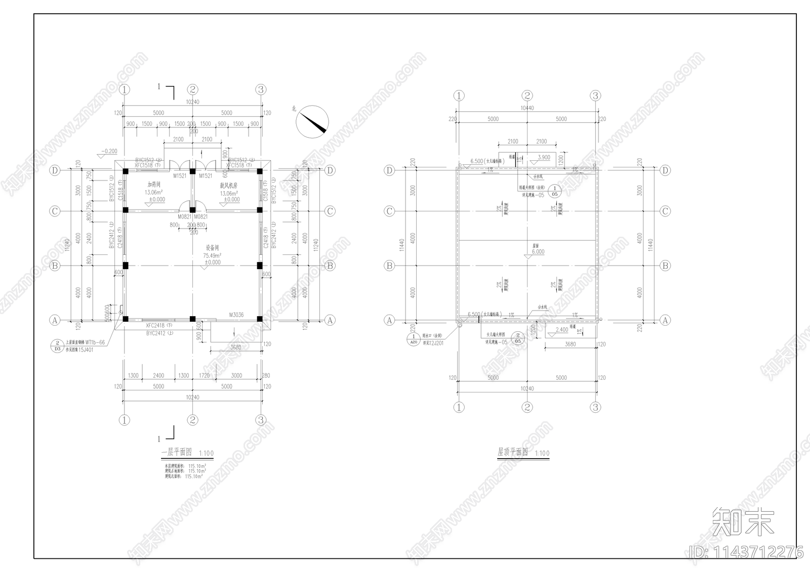 屠宰场设备间建筑cad施工图下载【ID:1143712276】