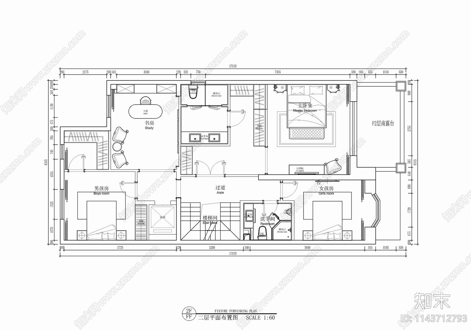 四层小别墅室内施工图下载【ID:1143712793】