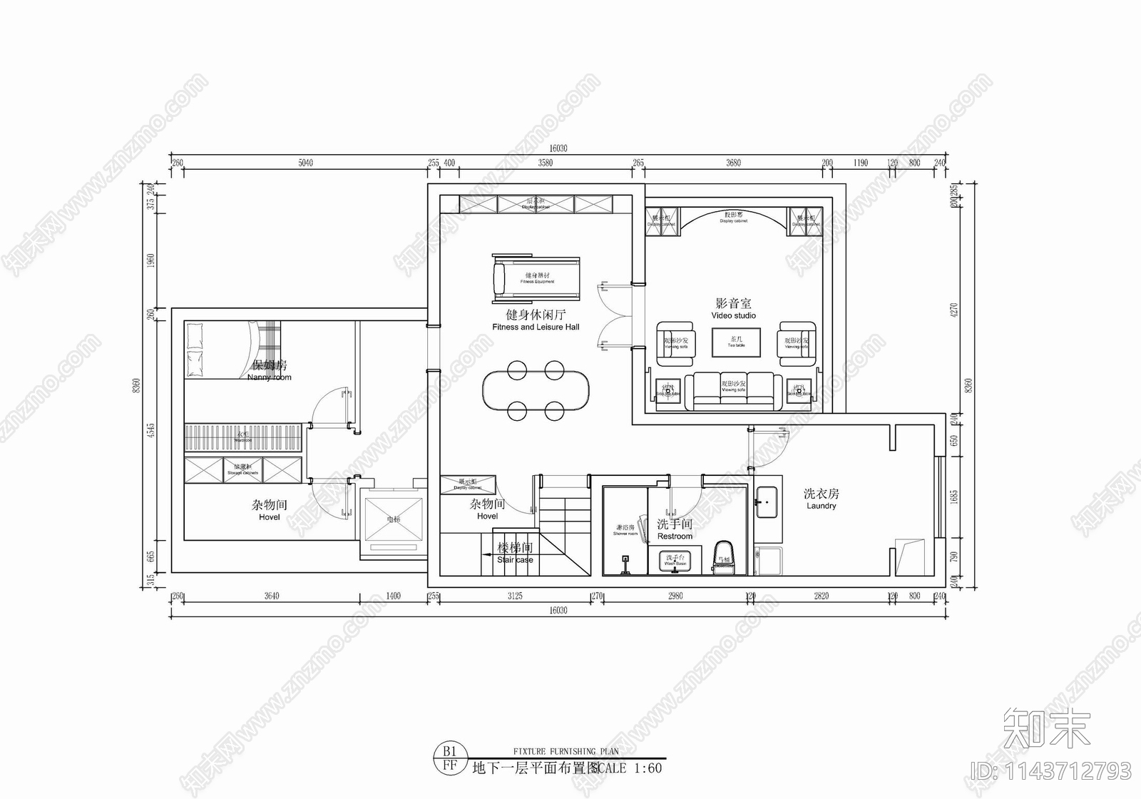 四层小别墅室内施工图下载【ID:1143712793】