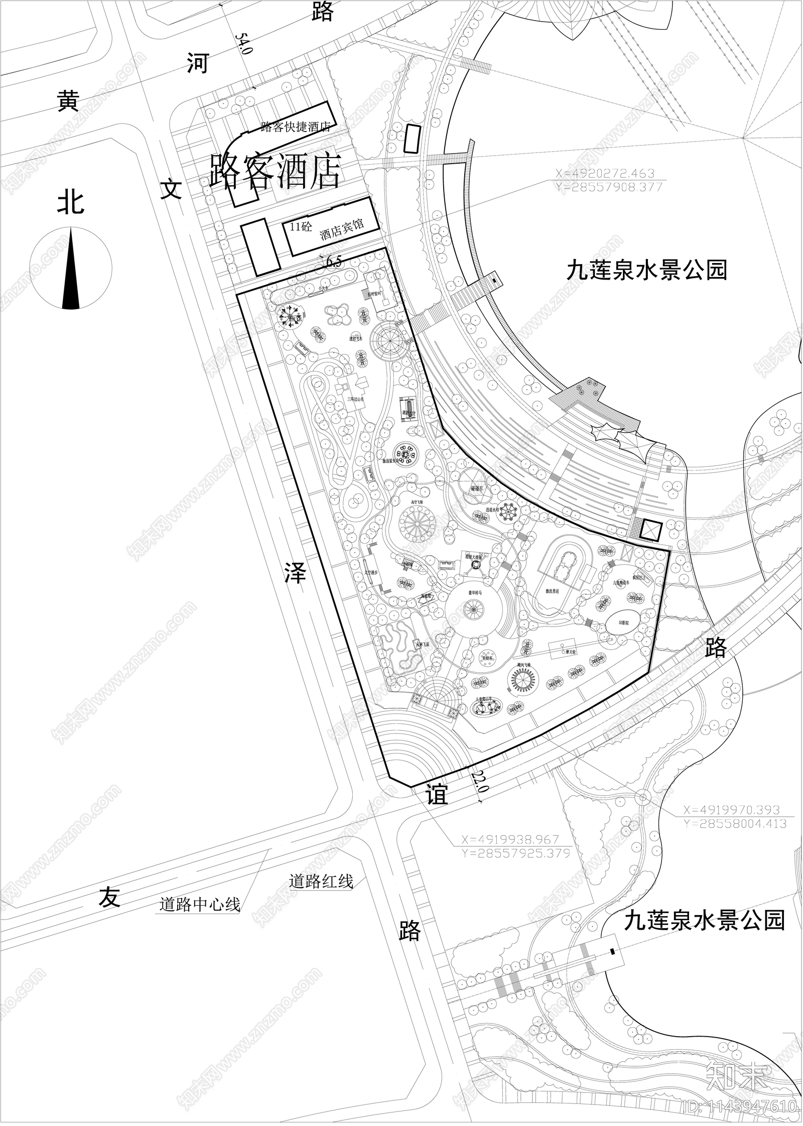 游乐园平面图cad施工图下载【ID:1143947610】