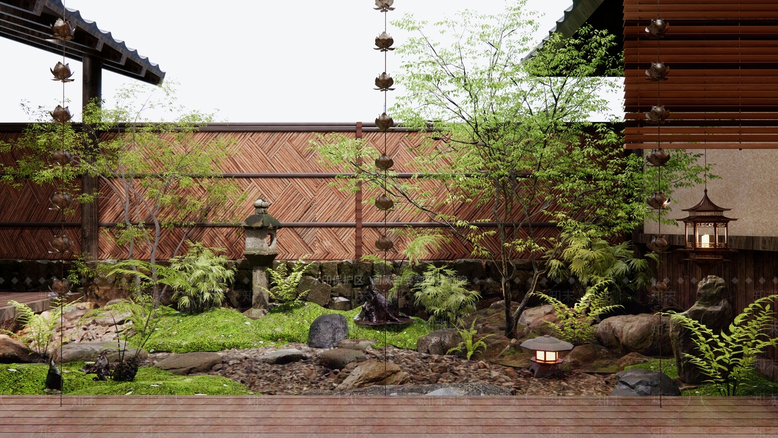 日式庭院景观SU模型下载【ID:1143717433】